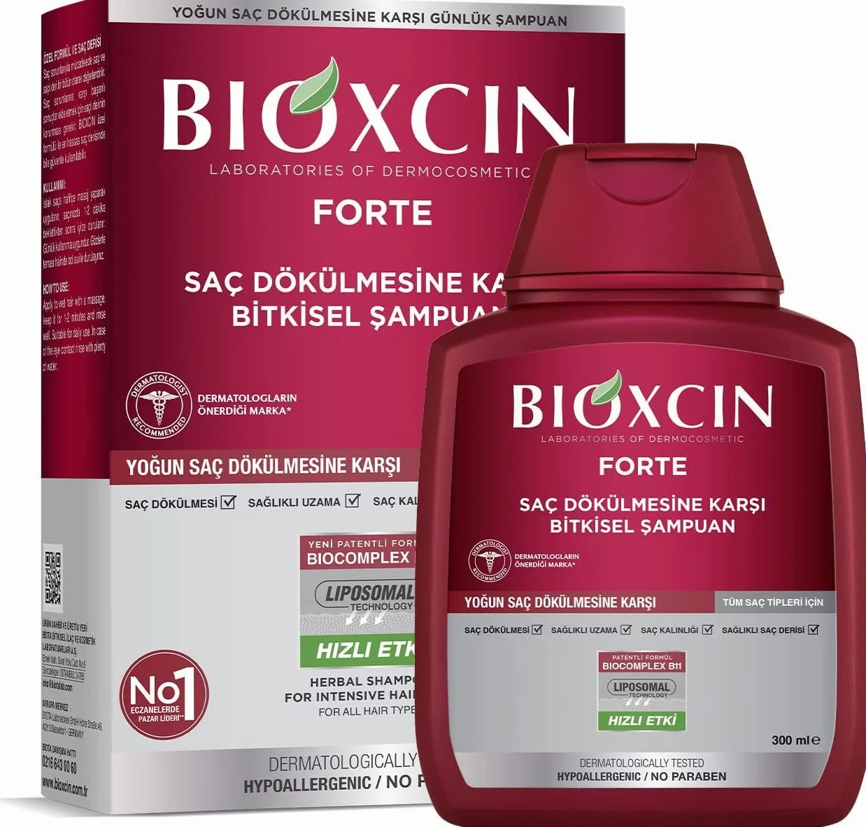 BIOXCIN FORTE szampon przeciw intensywnemu wypadaniu włosów – skuteczny i szybki – z Bio Complex B11 – testowany klinicznie – mocniejszy, grubszy wzrost włosów