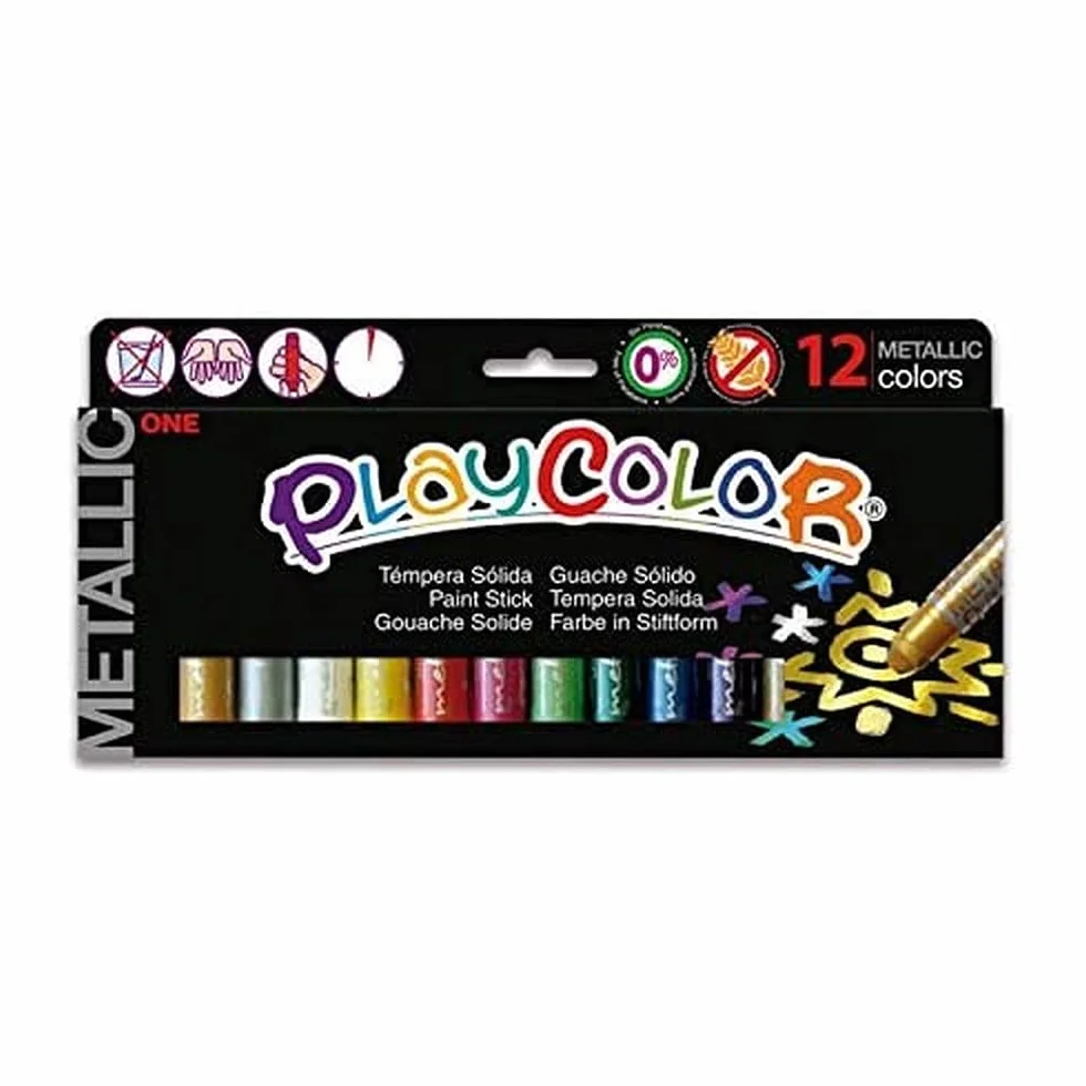 Farby w sztyfcie playcolor metallic 12 kolorów