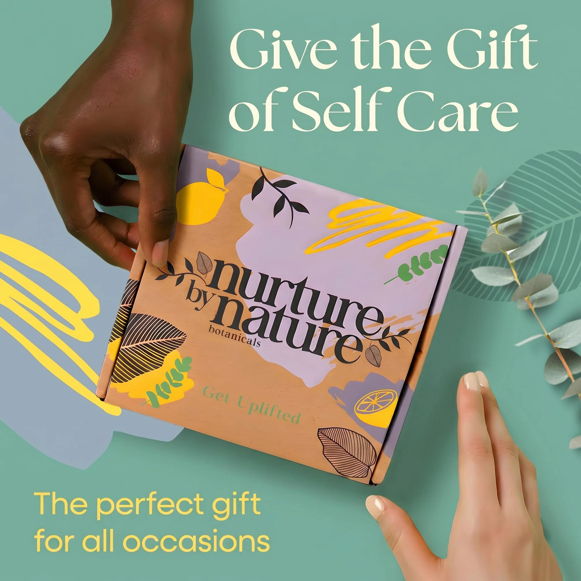 Nurture by Nature Botanicals Energising Spa Gift Set with Essential Oils, Lavender, Bath Salts & Aromatherapy for Her