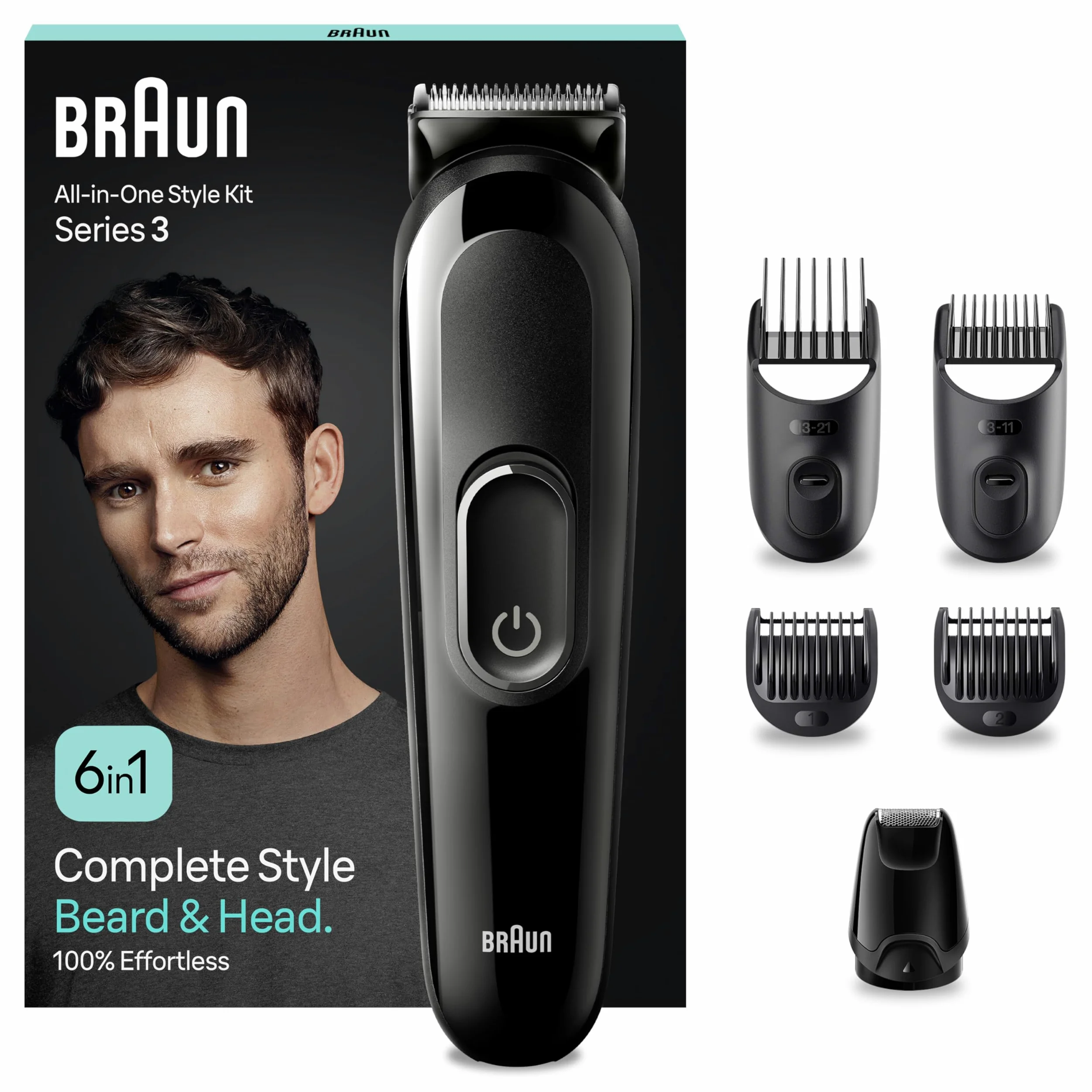 Braun Series 3 Trymer do Brody 6 w 1, Czarny