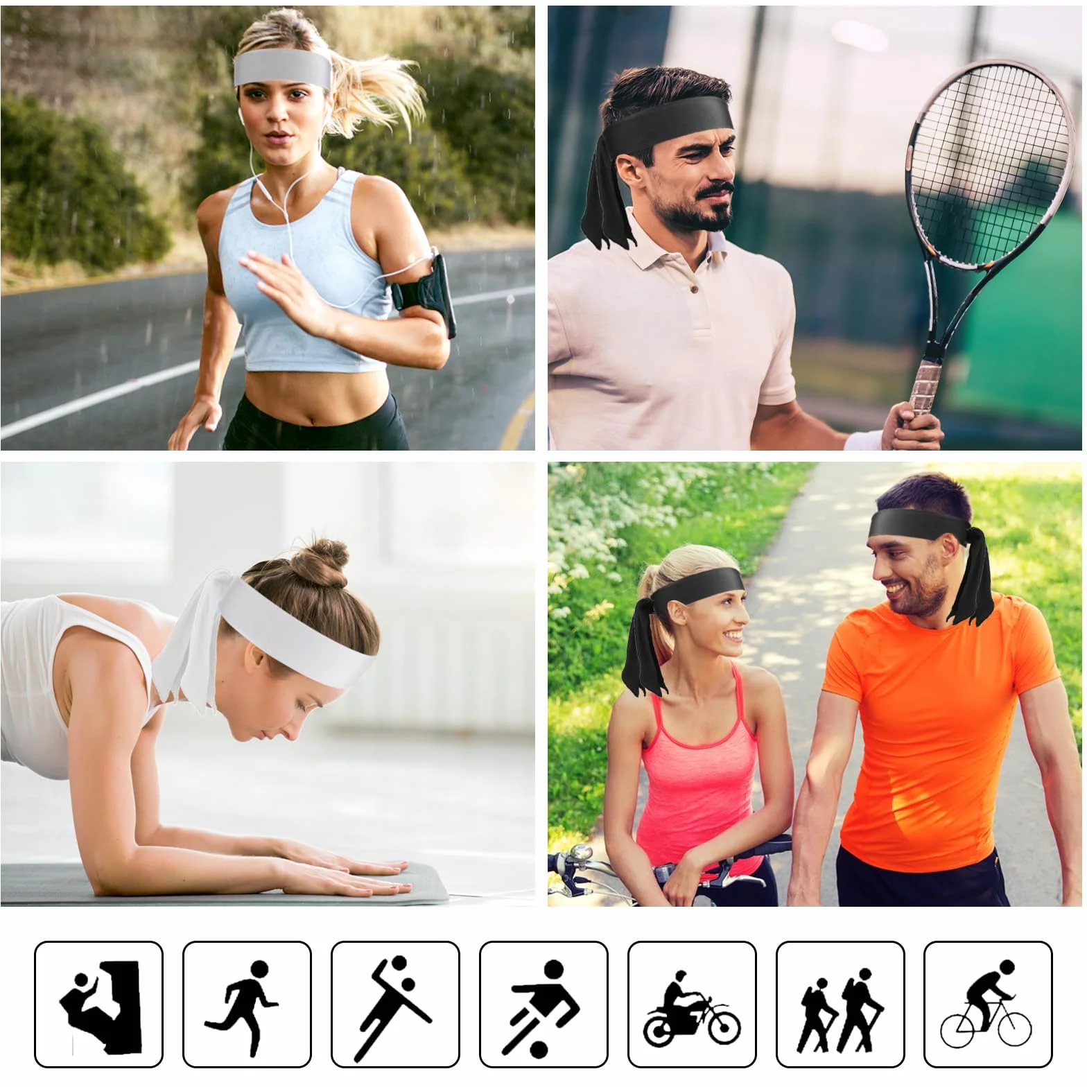 Mabor 3 szt. regulowana opaska, sportowa opaska przeciwpotna, karate, wiązanie, odprowadzająca, trening, biegania, tenisa, lekkoatletyki, dla