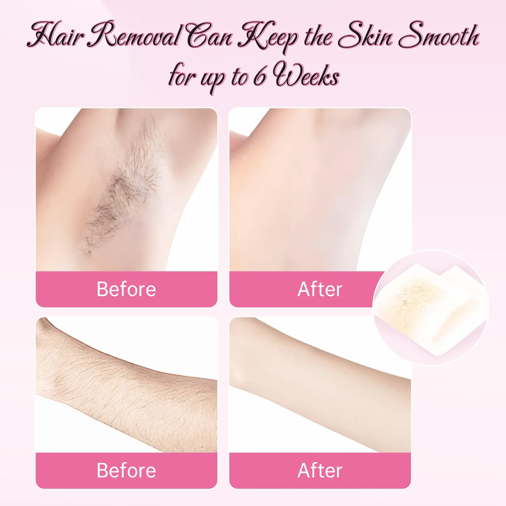 Beauty7 Zestaw wkładów woskowych Roll-on Wax, wkłady woskowe, wkłady z gorącym woskiem, do usuwania włosów pod pachami, okolice intymnej, nóg i klatki piersiowej, 3 sztuki x 150 ml