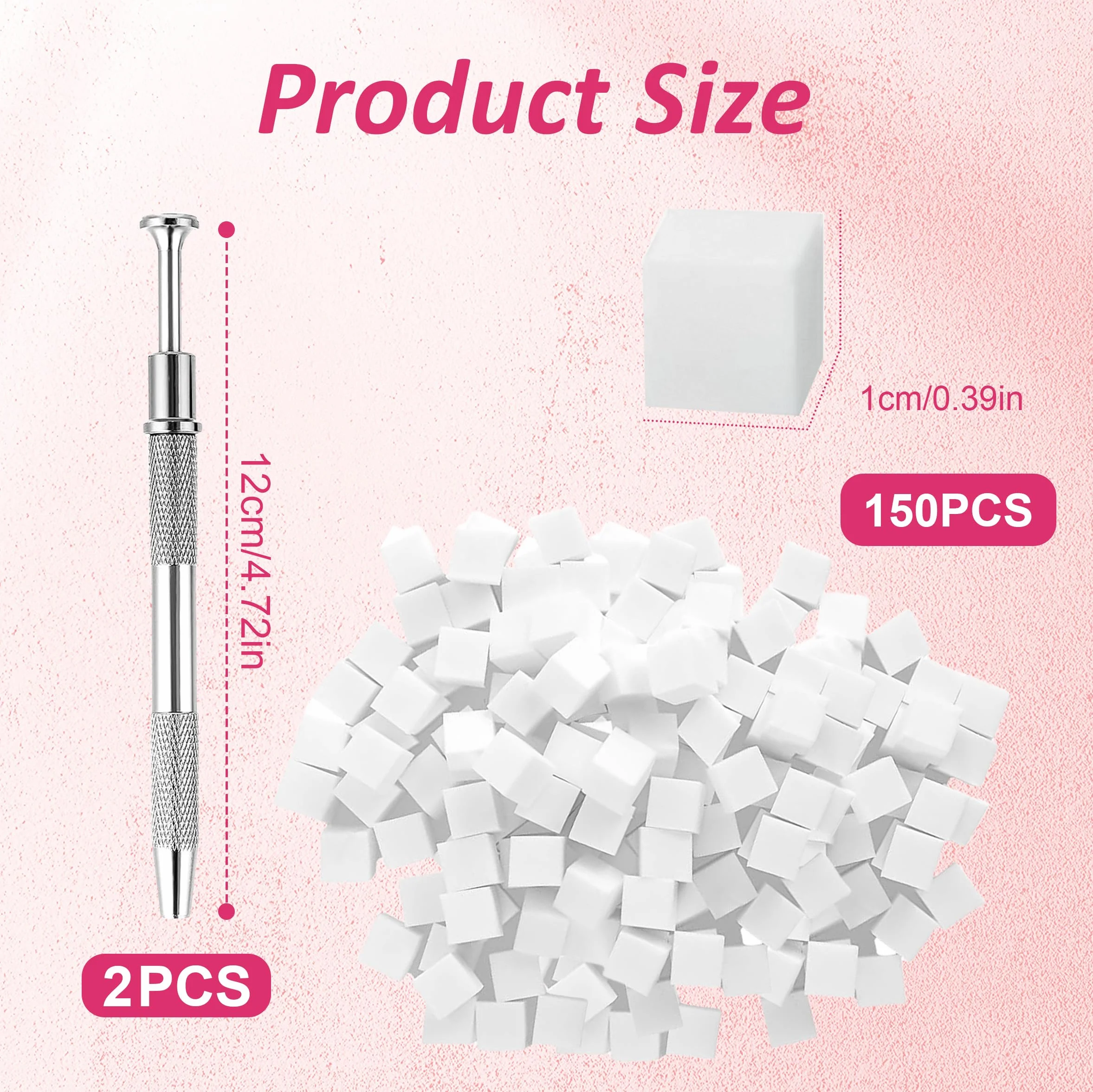 Zestaw 150 sztuk gąbek do zdobienia paznokci z 2 sztukami metalowych uchwytów, gąbką do paznokci, akcesoria do manicure, które mogą tworzyć różne wzory gradientowe do zdobienia paznokci