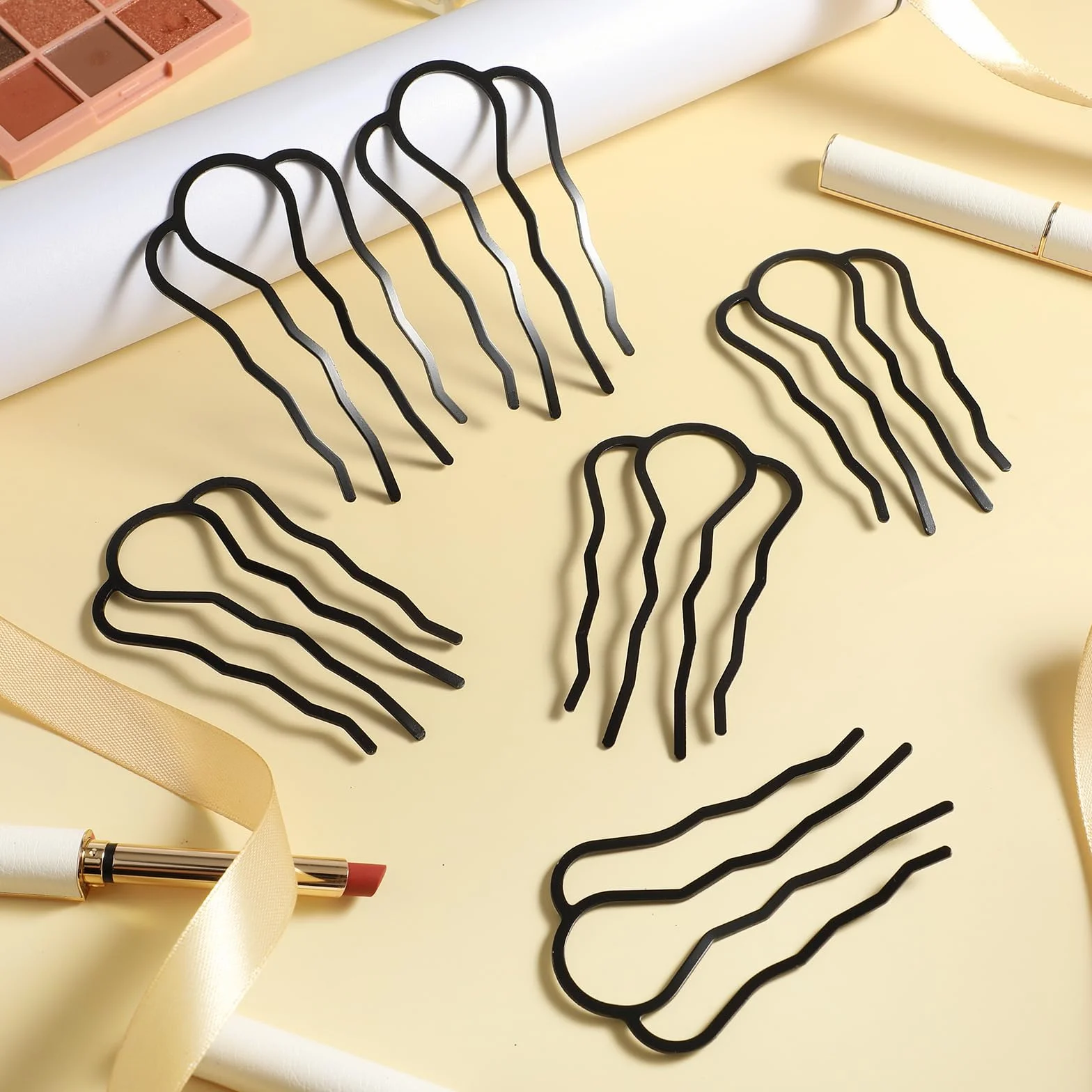 Grzebień do włosów w stylu vintage, 6 sztuk, grzebień do włosów, metalowy widelec, klips w kształcie litery U, grzebień do włosów, grzebień do włosów, ozdoba do włosów, dla kobiet i dziewcząt
