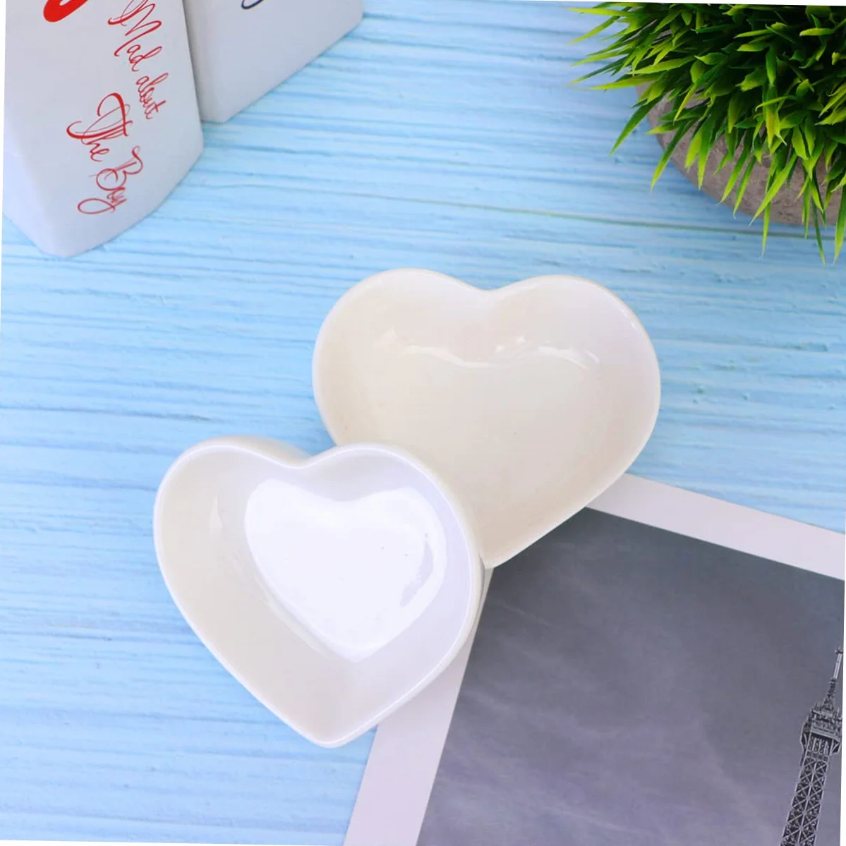 SHERCHPRY Zestaw 4 Ceramicznych Talerzy W Kształcie Serca Mała Mini Tacka Do Zdjęć Dekoracja Stołu Kuchnia