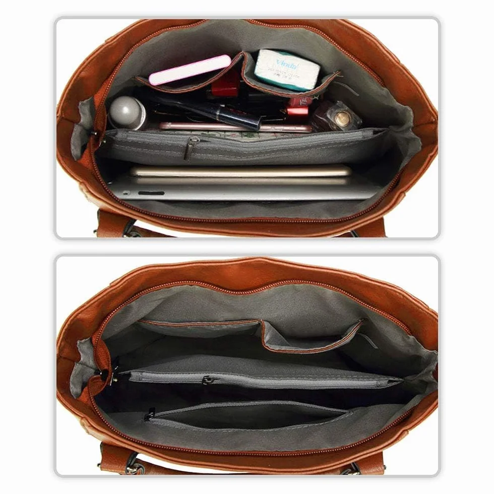 VINBAGGE Damska torba na ramię duża elegancka torba na ramię torba na zakupy torba na ramię torba z wieloma kieszeniami do szkoły, pracy, na zakupy, w podróż, do codziennego użytku