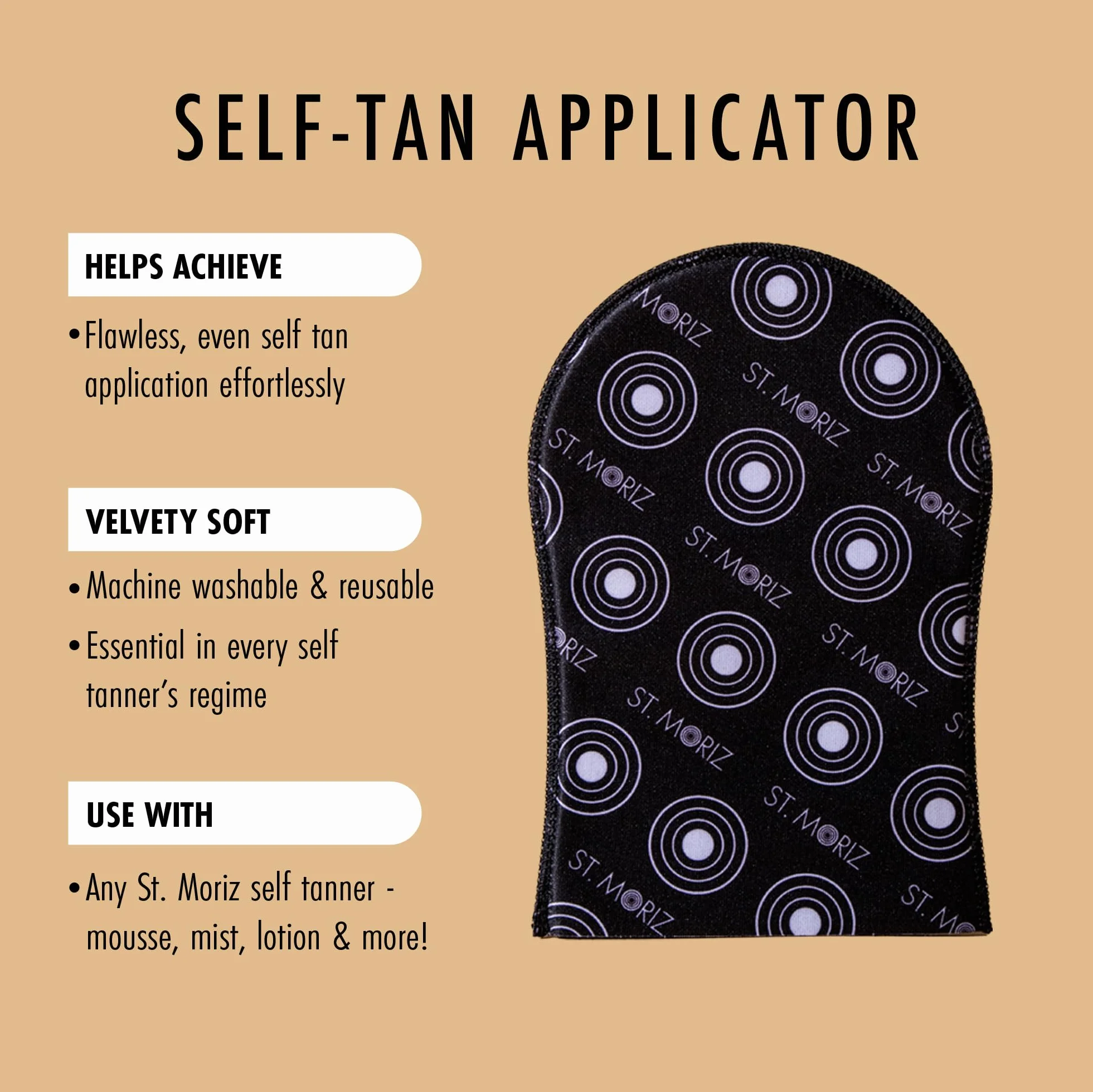 St. Moriz Velvet Mitt Rękawica do Aplikacji Samoopalacza, Czarny