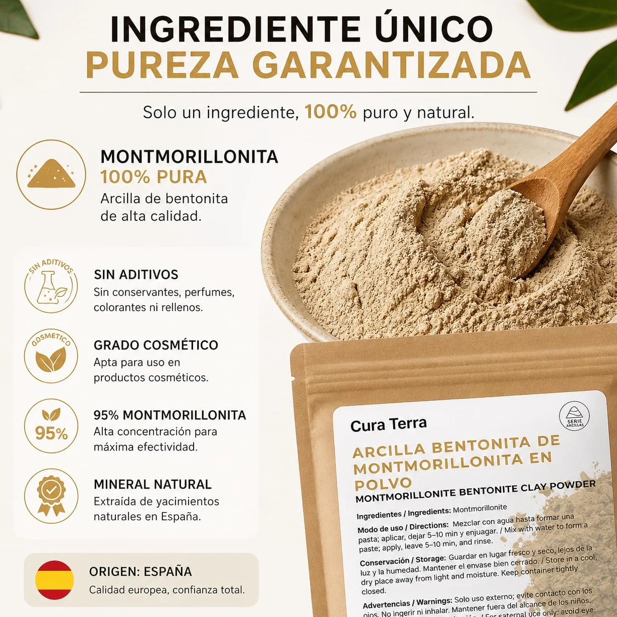 100% Natural Activated Bentonite Clay Powder 250 g | 95% Montmorylonit | Naturalna glina mineralna na trądzik, skóra olejowa i pielęgnacja DIY | Rich in Silica | Cosmetic Grade