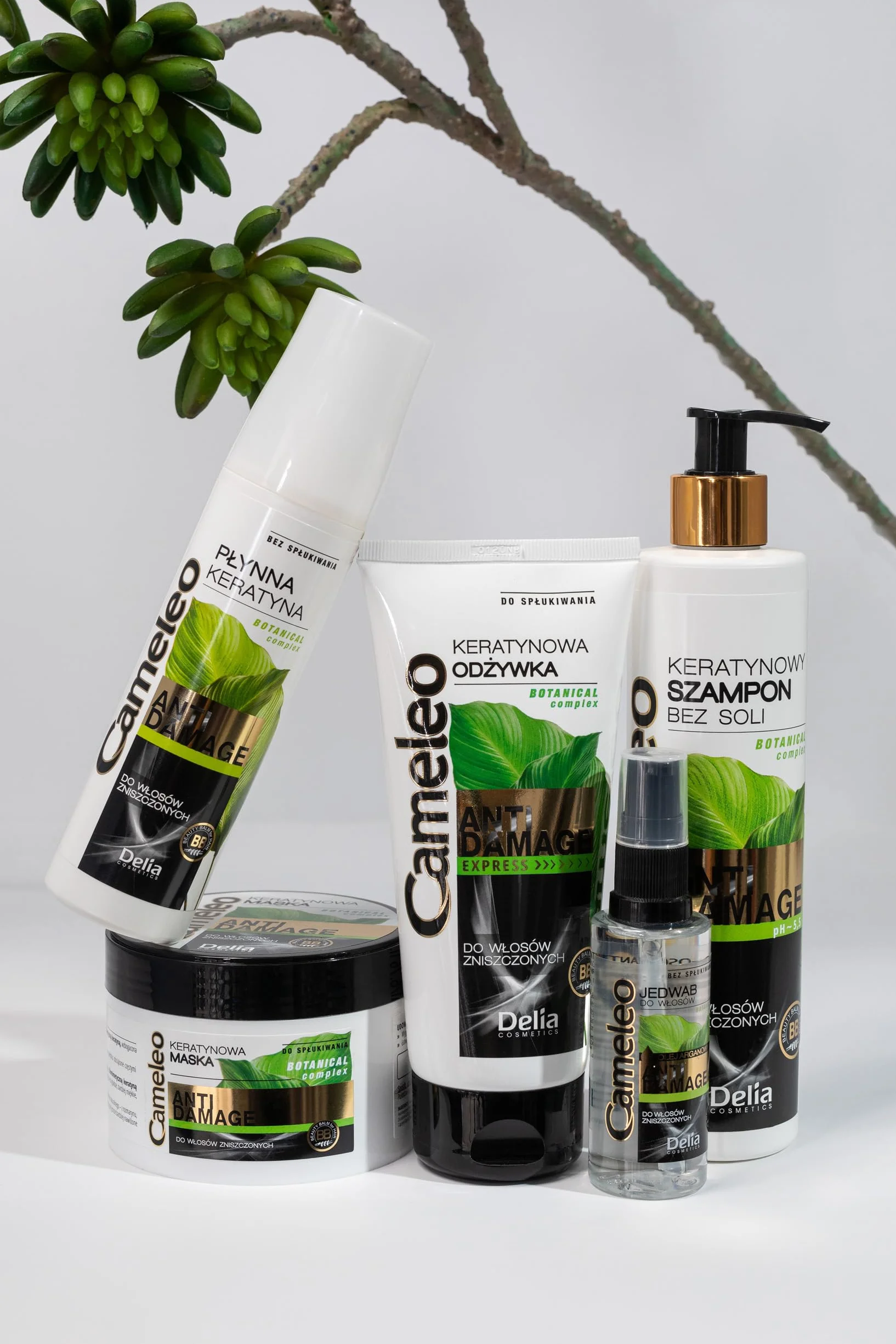 Cameleo - Arganowe Serum - Do Włosów Zniszczonych, Suchych, Szorstkich, Łamliwych - Doskonała Kuracja Regenerująca i Pielęgnacja z Biomimetyczną Keratyną i Olejkiem Arganowym - Termoochrona - Bez Soli i Parabenów - 55 ml