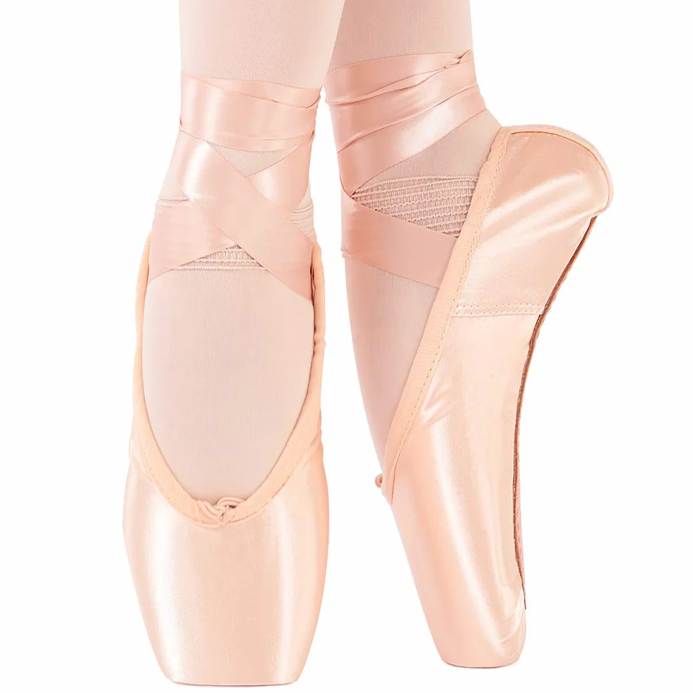 Soudittur Baletowe koronkowe buty baletowe, profesjonalne buty do tańca z wszytą elastyczną taśmą i silikonowymi podkładkami na palce dla kobiet i dziewcząt (proszę wybrać jeden rozmiar większe)