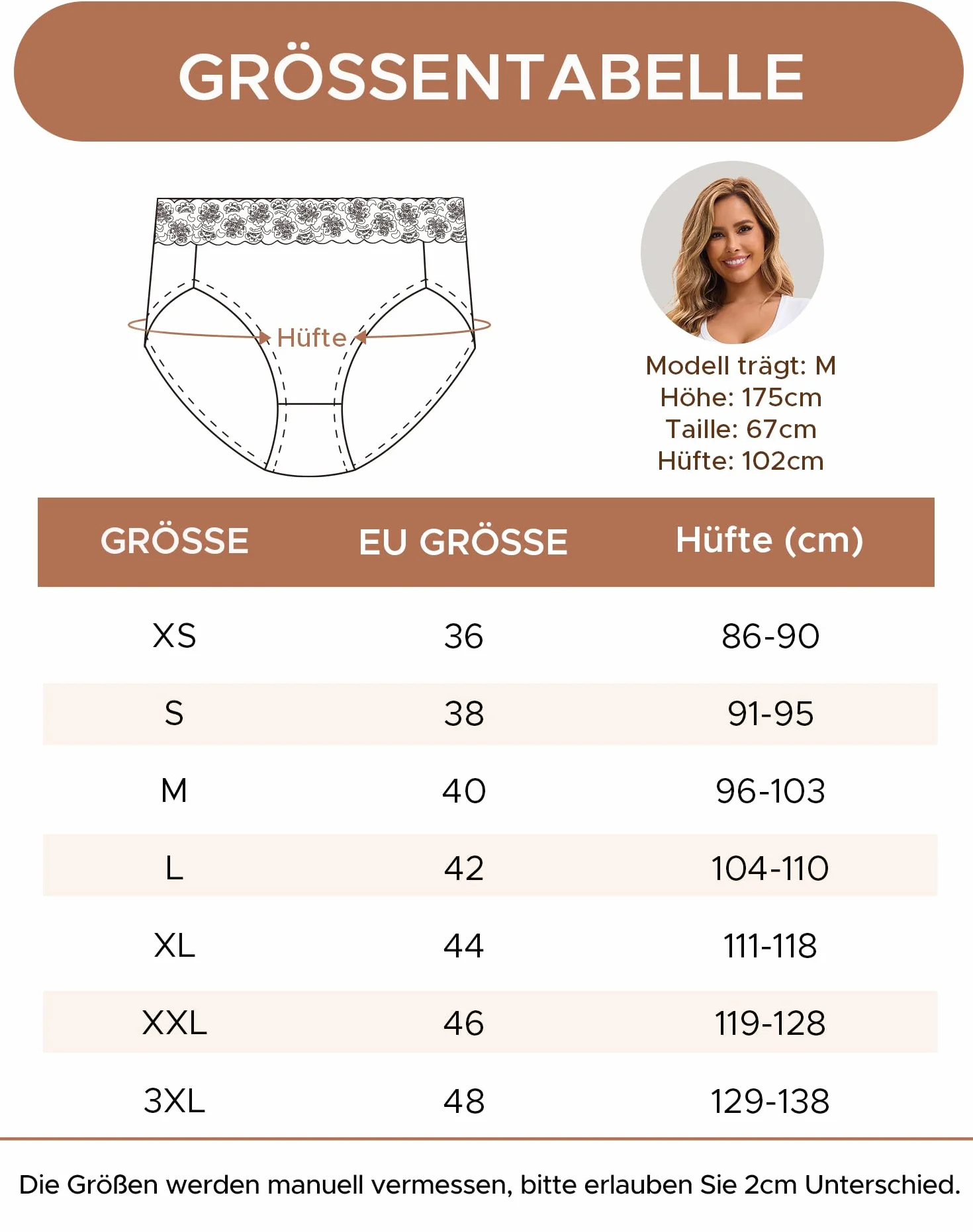 INNERSY Majtki damskie bawełniane z wysokim stanem, koronkowe figi wygodne majtki bielizna rozciągliwa 5 sztuk