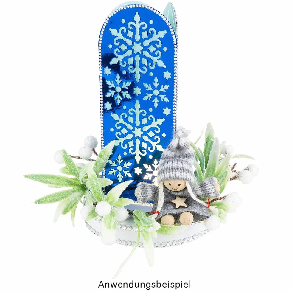 Ideen mit Herz Wieniec dekoracyjny na Boże Narodzenie i zimę (ośnieżony – Ø 13 cm)