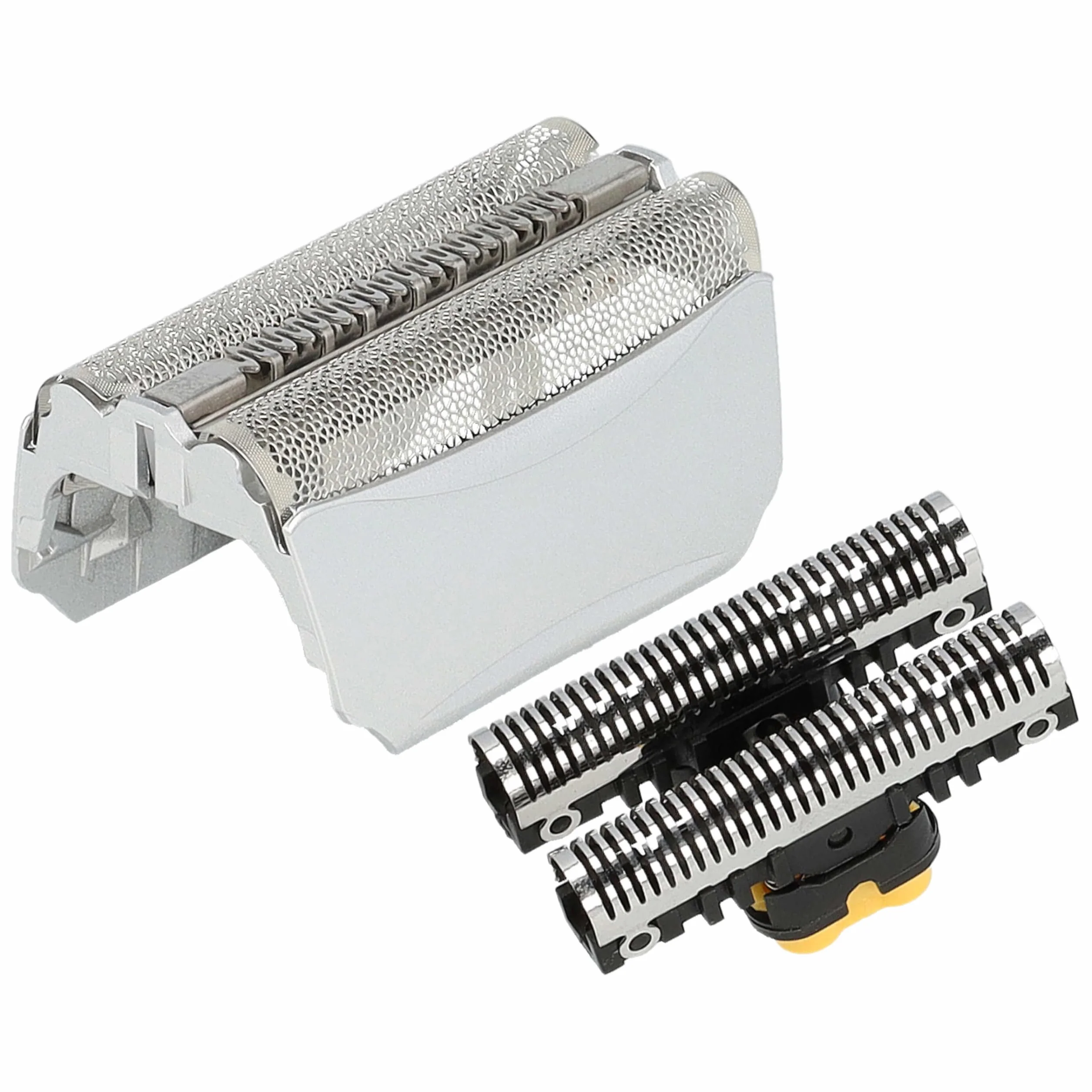 vhbw Zestaw części tnących do golarek elektrycznych Braun 8385, 8581, 8588, 8583, 8585, 8590, folia + blok na noże, kolor srebrny