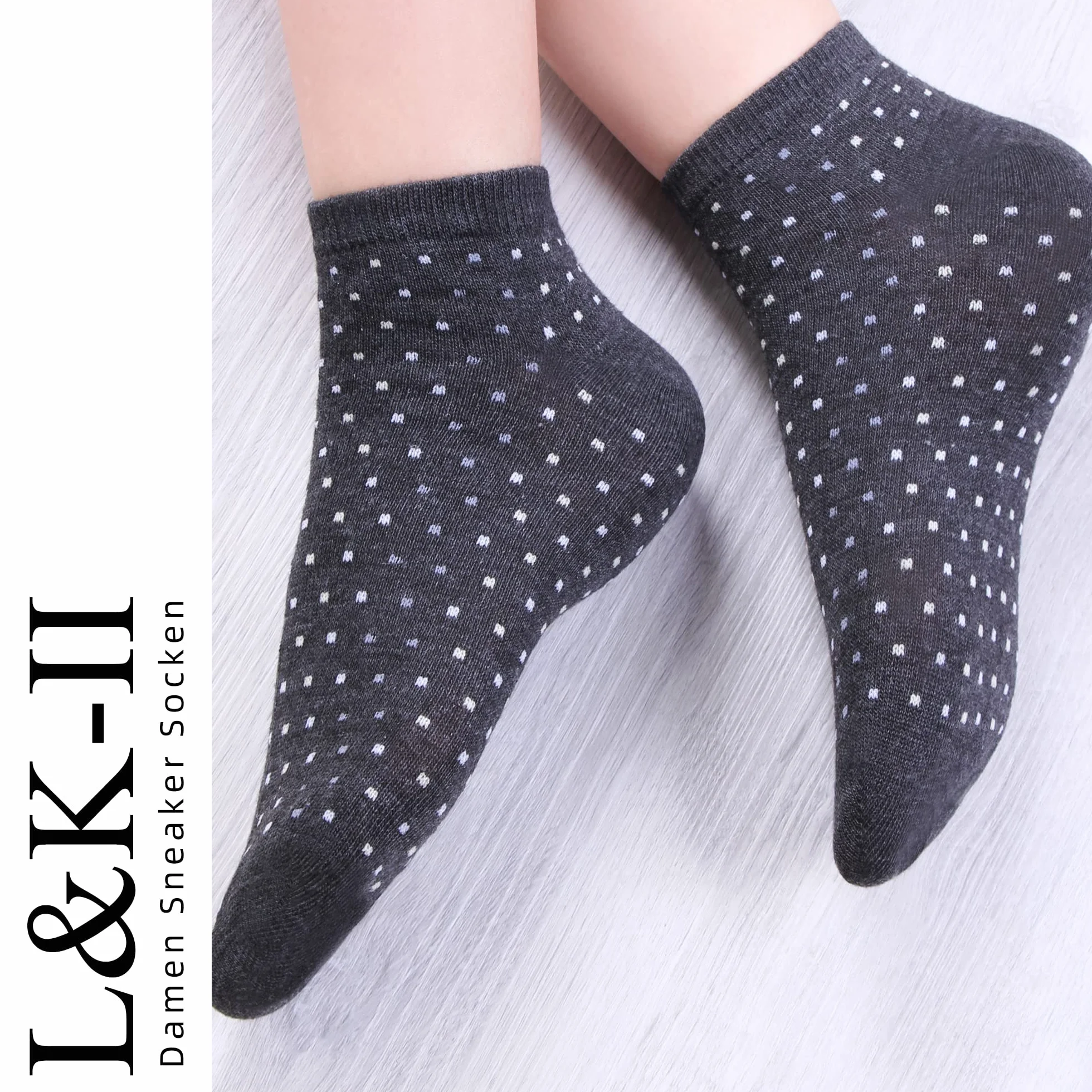 L&K-II damskie krótkie skarpetki sportowe skarpet do sneakersów 10/12 par skarpetki tenisówki jednokolorowe letnie 92220