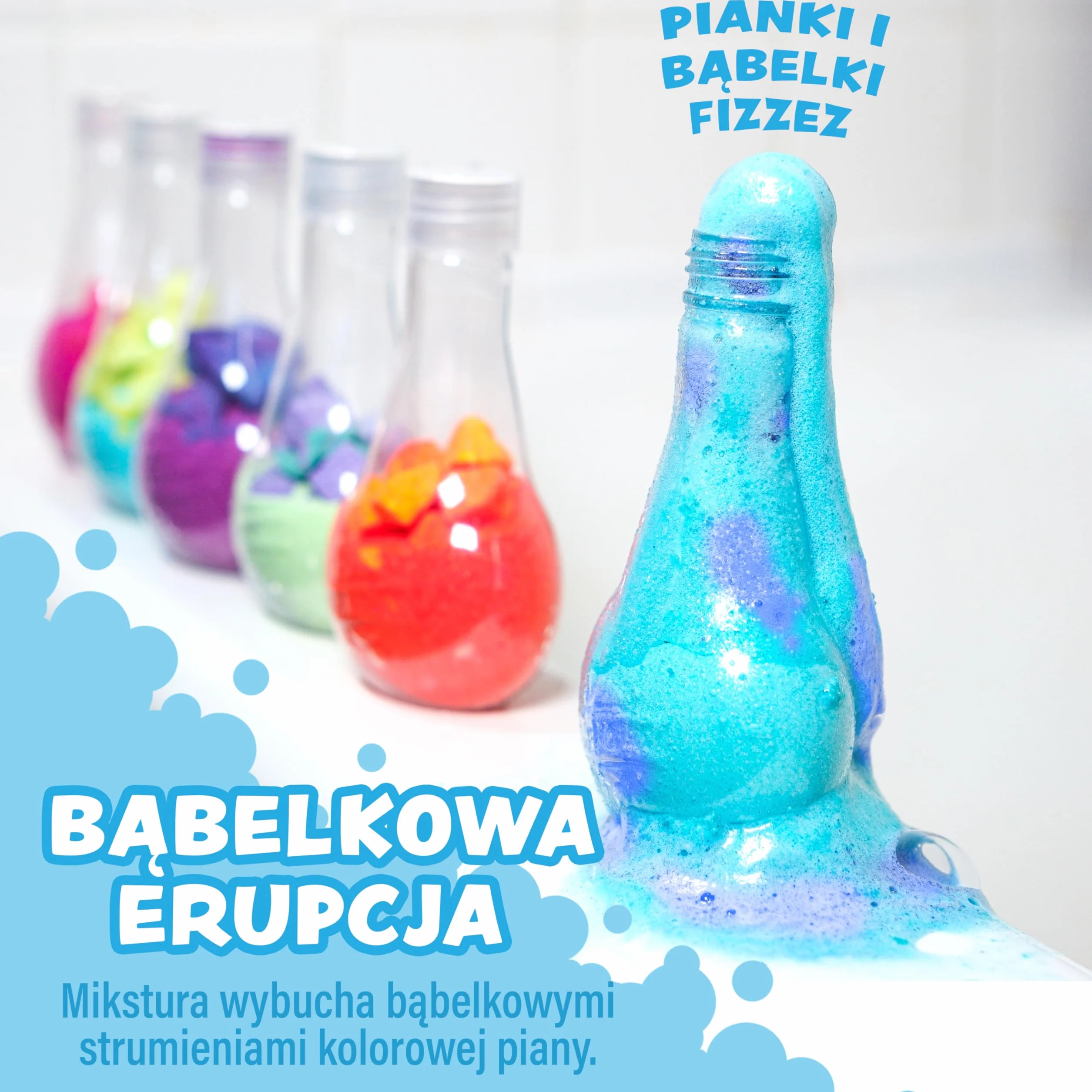 Tub Works® Kids Bath Bomb Potion Bath Toy, zestaw 6 sztuk | Nietoksyczne | Musują, pienią się i tworzą bąbelki, wybuchając feerią kolorów | Interaktywne kule do kąpieli