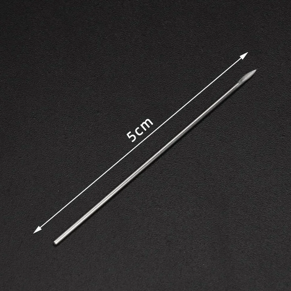 zalati Igły do piercingu, 100 sztuk, jednorazowe igły do nakłuwania ciała, stal nierdzewna, pojedyncze opakowanie z kulką do uszu, nosa, warg, pępka – 12 g