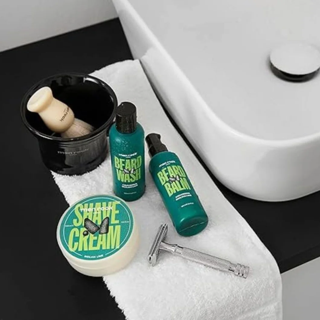 Men Rock Sicilian Lime Shave Cream for a Classy Wet Shaving Experience, Deeply Hydrates and Nourishes Skin, Zesty Sicilian Lime and Spicy Black Pepper Fragrance 100ml