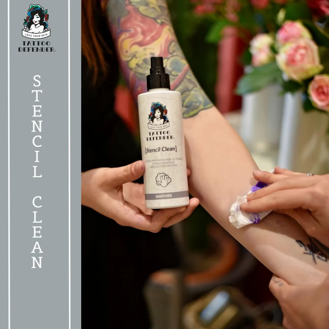 Tattoo Defender - Krem do szablonów 200 ml - płyn do usuwania szablonów - oczyszcza skórę z zanieczyszczeń przed rozpoczęciem tatuażu