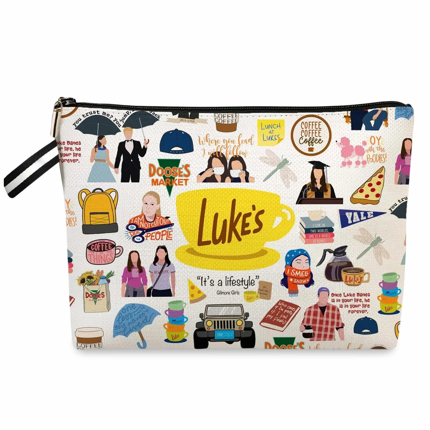 Gilmore Gilmore Girls kosmetyczka na prezent dla fanów, inspirowana Luker's Dinner, przenośna kosmetyczka damska na podróż, wielokolorowa