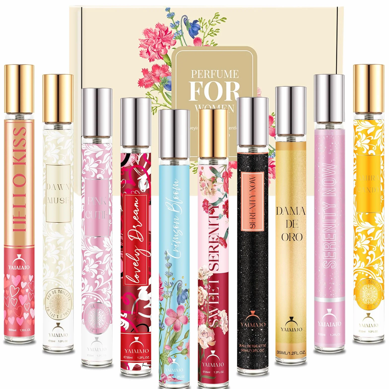10 sztuk perfum premium dla kobiet, zestaw Eau de Toilette dla kobiet, mini zapachy damskie z kwiatowymi, owocowymi i drzewnymi nutami, prezent podróżny dla dziewcząt, matek, na Walentynki, 350 ml