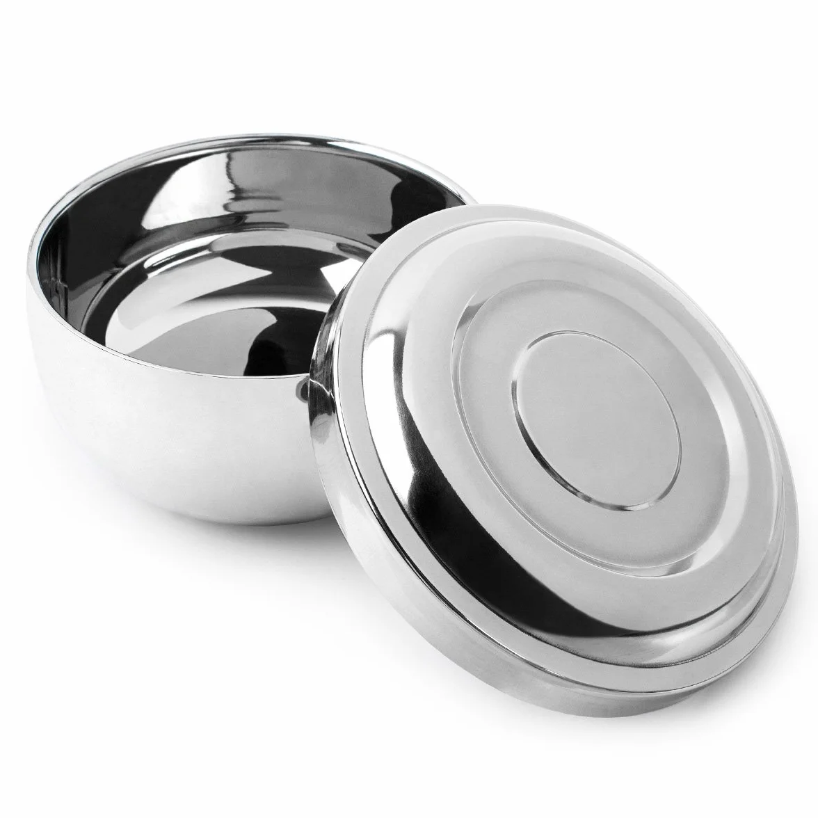QShave Miska do golenia ze stali nierdzewnej 10 cm chromowana