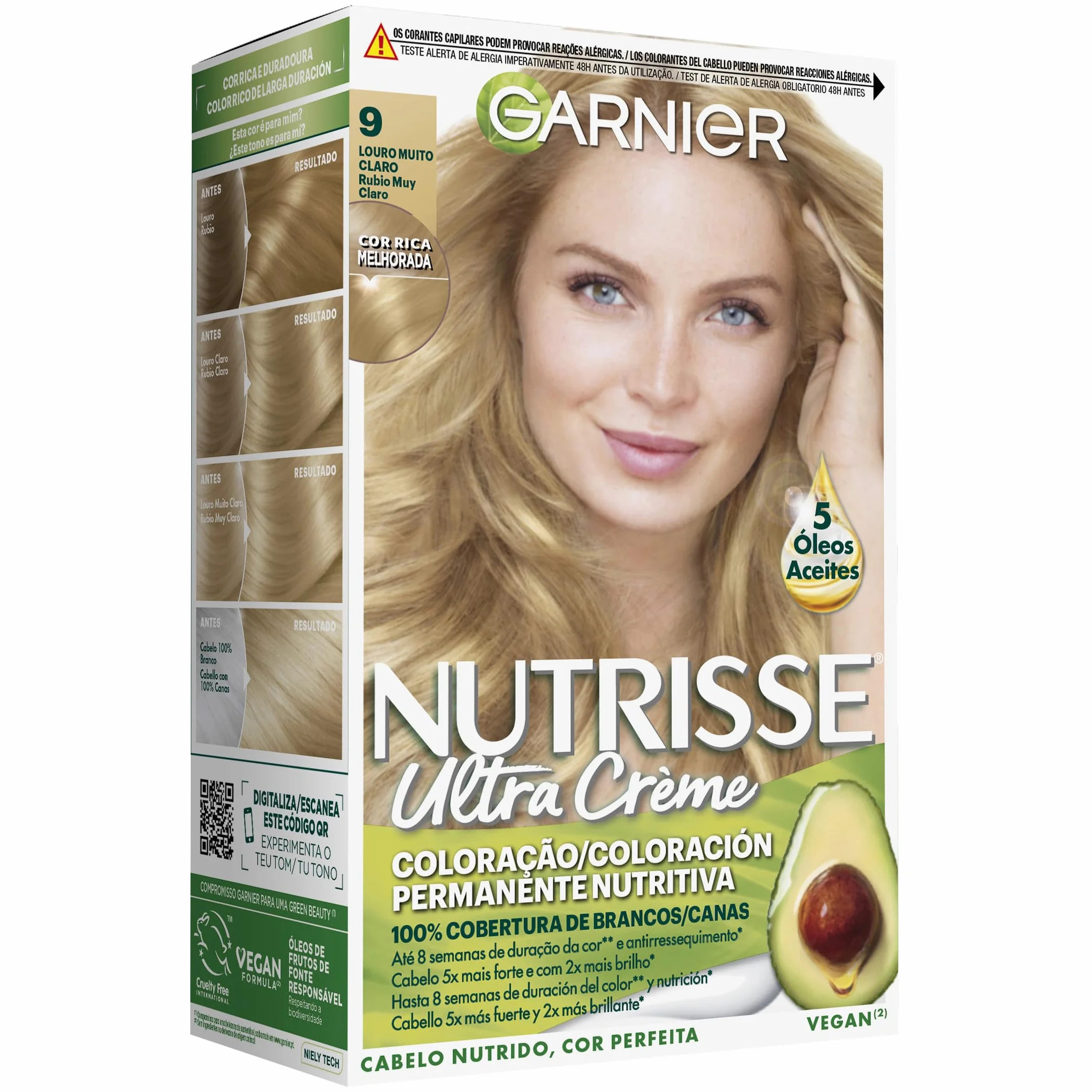 Garnier Nutrisse Farba do Włosów, Rubio Muy Claro 9.0, 25.4 x 5.1 x 6.9 cm