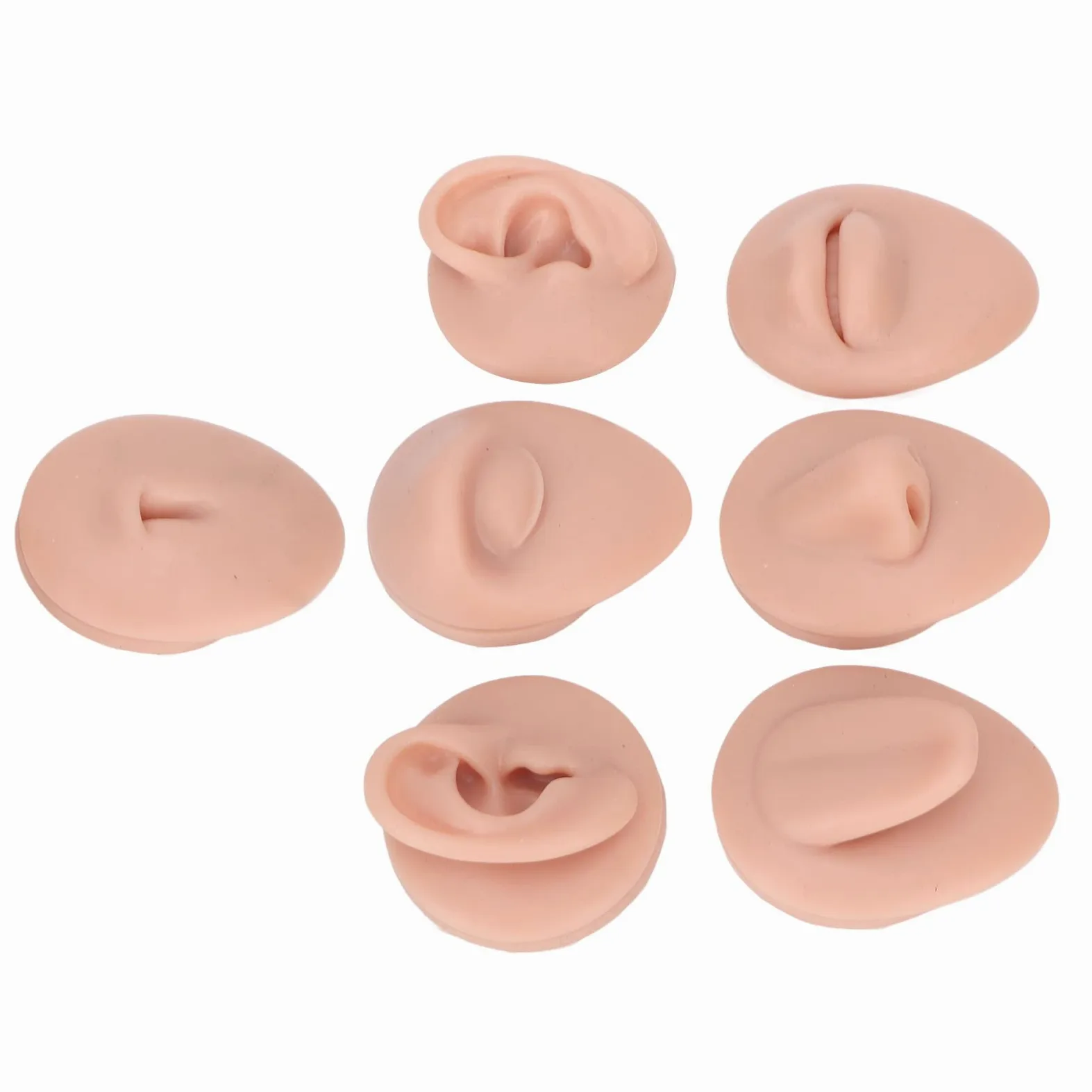 Model do piercingu ciała, miękki silikonowy model uszu, profesjonalne ludzkie ucho, usta, nos, oko, język, pępek, model, rekwizyty, narzędzia dydaktyczne 3D, sztuczne części do piercingu ciała, średni