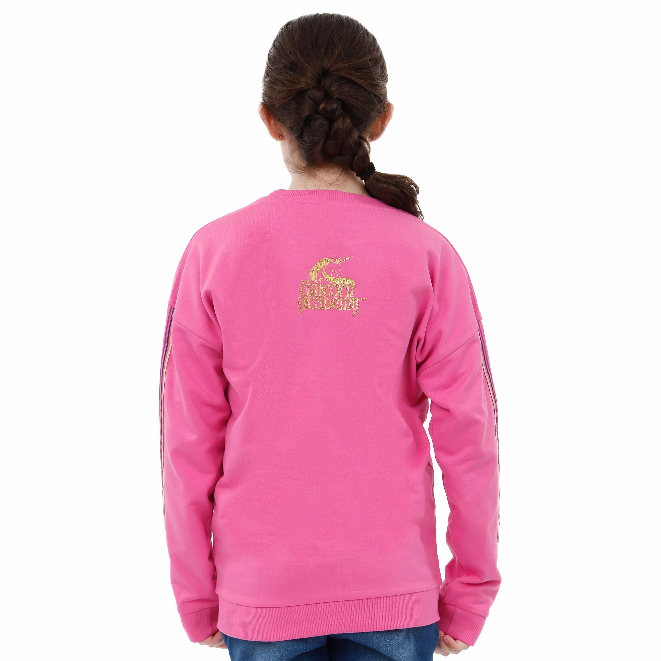 Bluza Dla Dziewcząt Z Akademii Jednorożców | Bluza Z Jednorożcem Dla Dziewcząt | Bluza Dla Dzieci Sophia I Wildstar | Różowy 128
