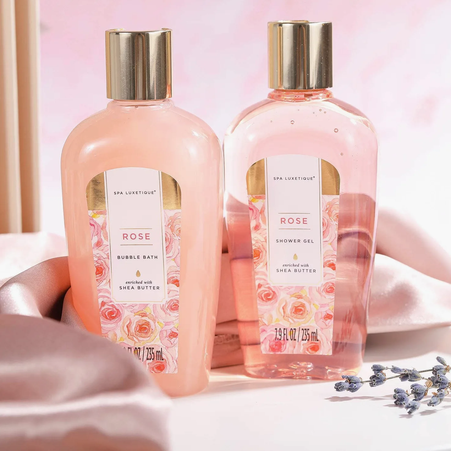 SPA LUXETIQUE Zestaw upominkowy dla kobiet –8 sztuk Róża zestawy do kąpieli z żel pod prysznic, płyn do kąpieli sól do kąpieli, Zestaw spa, Prezenty urodzinowe dla kobiet, Prezenty Świąteczne