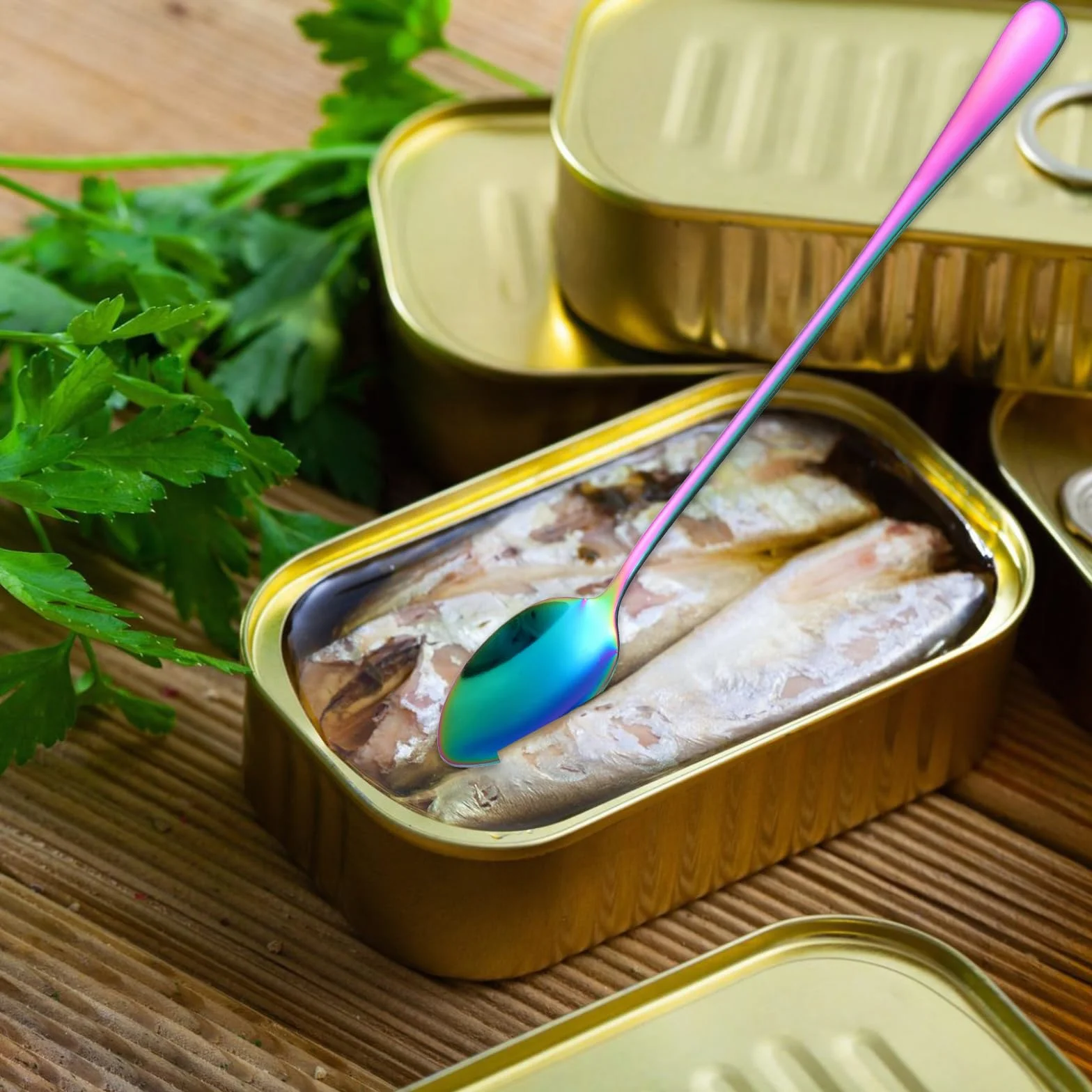 5 sztuk łyżeczek do lodów ze stali nierdzewnej, długie 19,5 cm, łyżeczka do lodów, łyżeczki do herbaty, łyżeczki deserowe, łyżeczki do longdrinków z długim uchwytem, łyżeczki do kawy latte