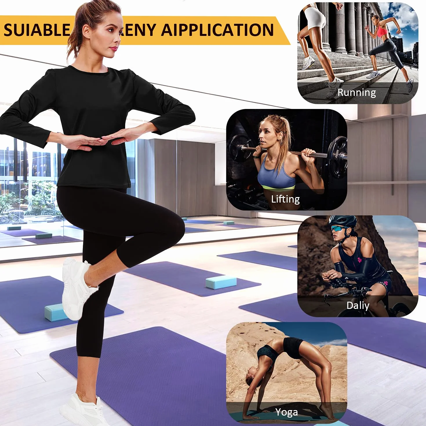 Hocaies Damska koszulka do sauny, neoprenowa, gorset do fitnessu, do treningu siłowego, nadaje się do treningu cardio lub wytrzymałościowego.