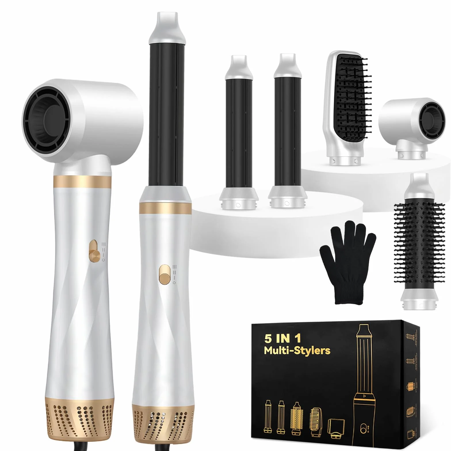 Airstyler 5 w 1 1000 W szczotka z gorącym powietrzem suszarka do włosów z automatyczną lokówką