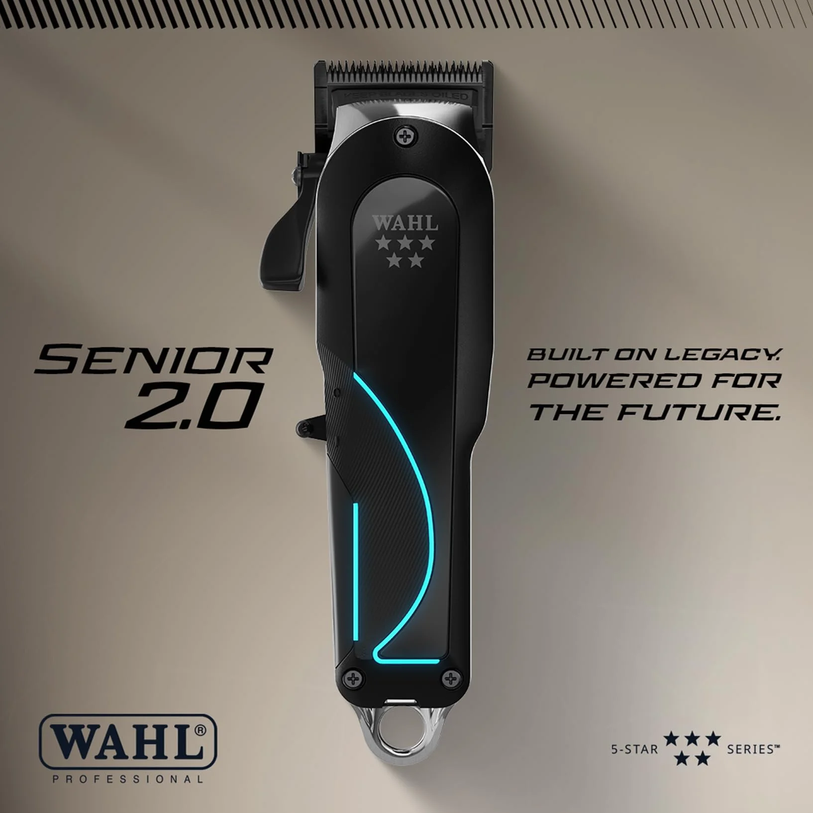 Wahl Senior 2.0 Profesjonalna Maszynka do Włosów - Maszynka Fryzjerska do Fade'ów i Taper'ów, Silnik z Regulacją Prędkości, Ostrze Pokryte DLC, Czas Pracy 2,5 Godziny, Zestaw z Podstawką Ładującą