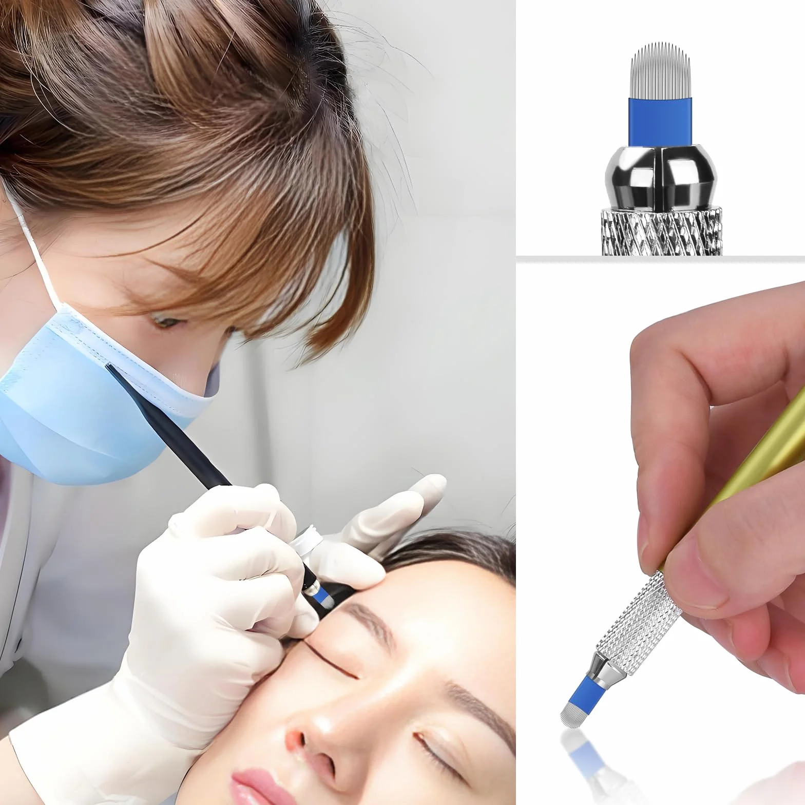 ATOMUS Zestaw igieł Microblading 14-pin 18U do makijażu permanentnego brwi 50 szt