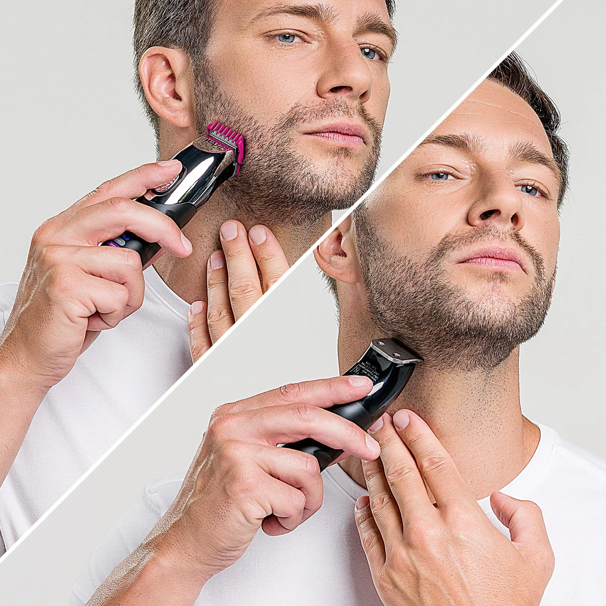 Wahl Color Trim Trymer Do Brody, Grzebienie Prowadzące z Kodami Kolorów, Czas Pracy 240 Min, Ładowarka USB, Precyzyjnie Szlifowane Ostrza