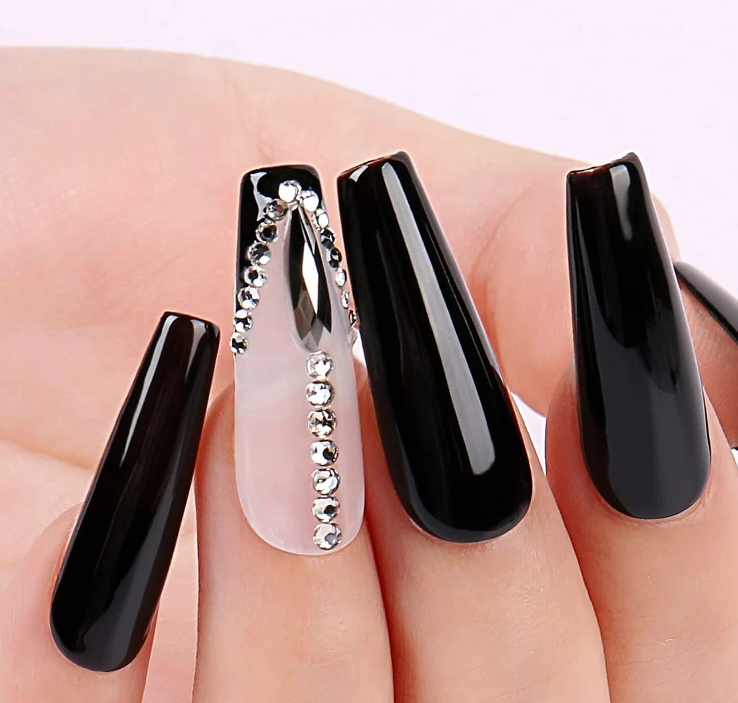 AIMEILI żelowy lakier do paznokci UV LED, czarny do salonu manicure, home DIY, bardzo błyszczący, beztestowy, trwały i odporny na zużycie, 8 ml, 995