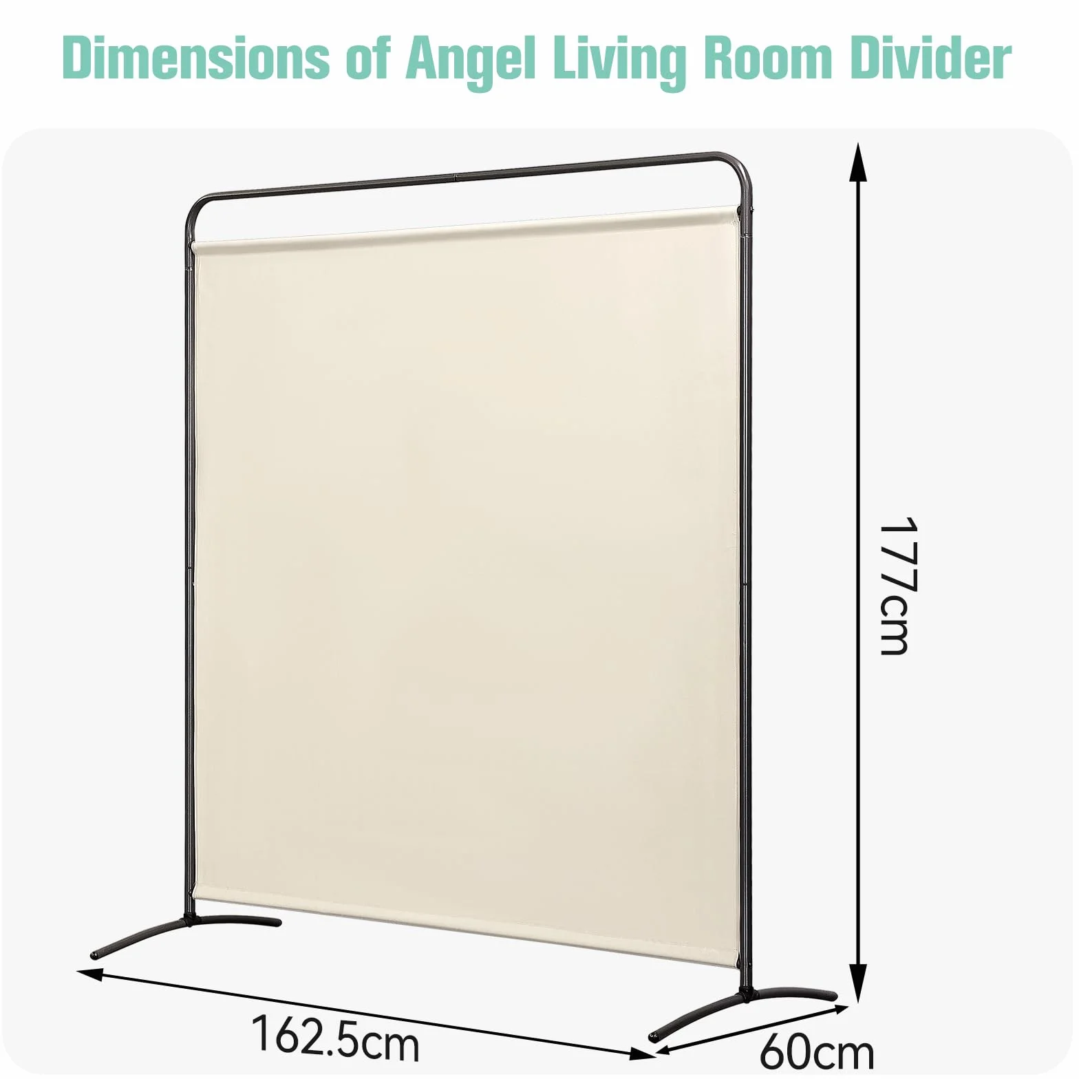 Angel Living Parawan 1-częściowy, wolnostojący, ścianka działowa, ściana do postawienia, przegroda, ochrona przed wzrokiem dla biur, balkonu, sypialni, ogrodu na zewnątrz, 162,5 x 177 cm (Beżowy)