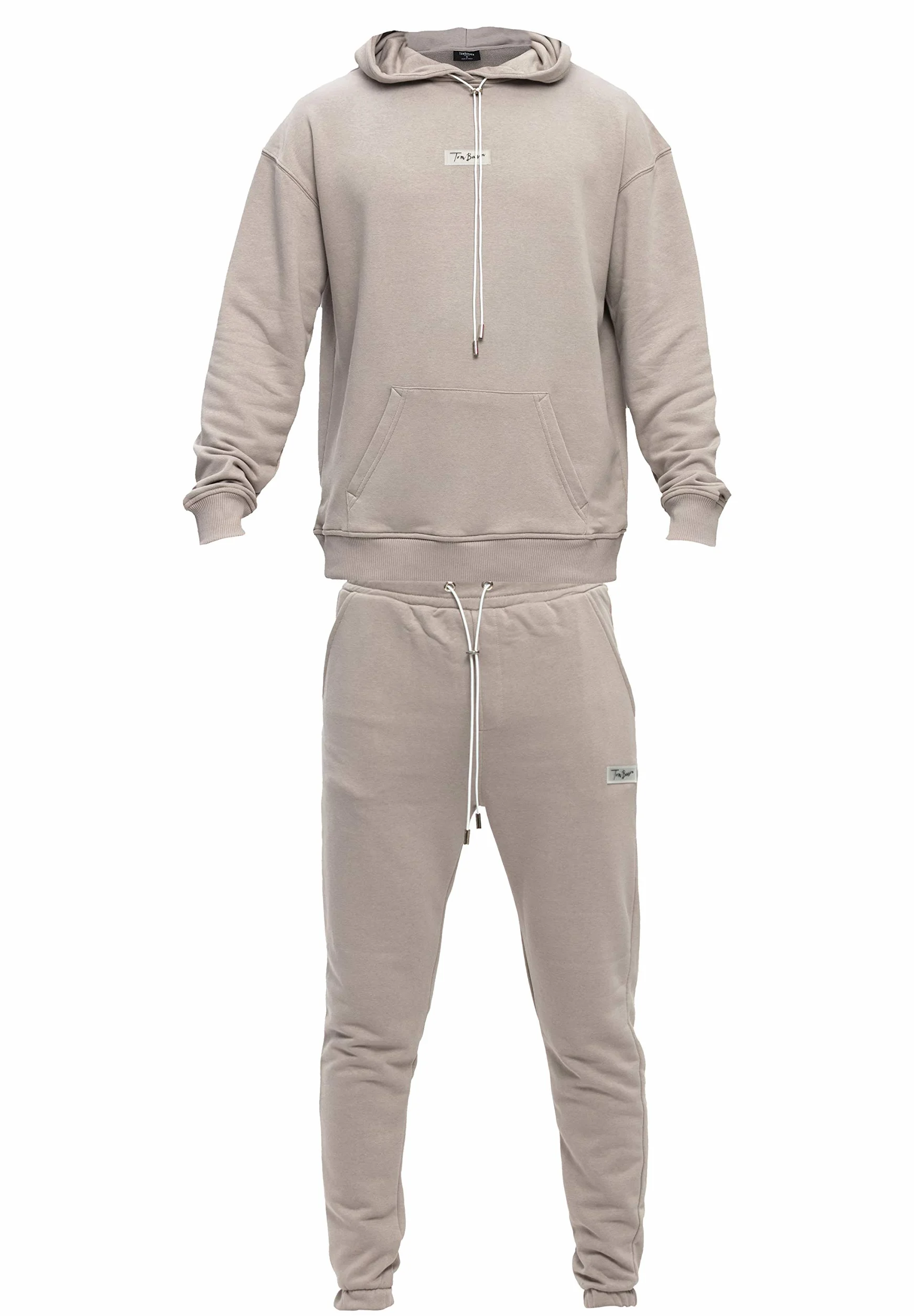 Tom Barron Męski dres do biegania z kapturem i haftem z logo