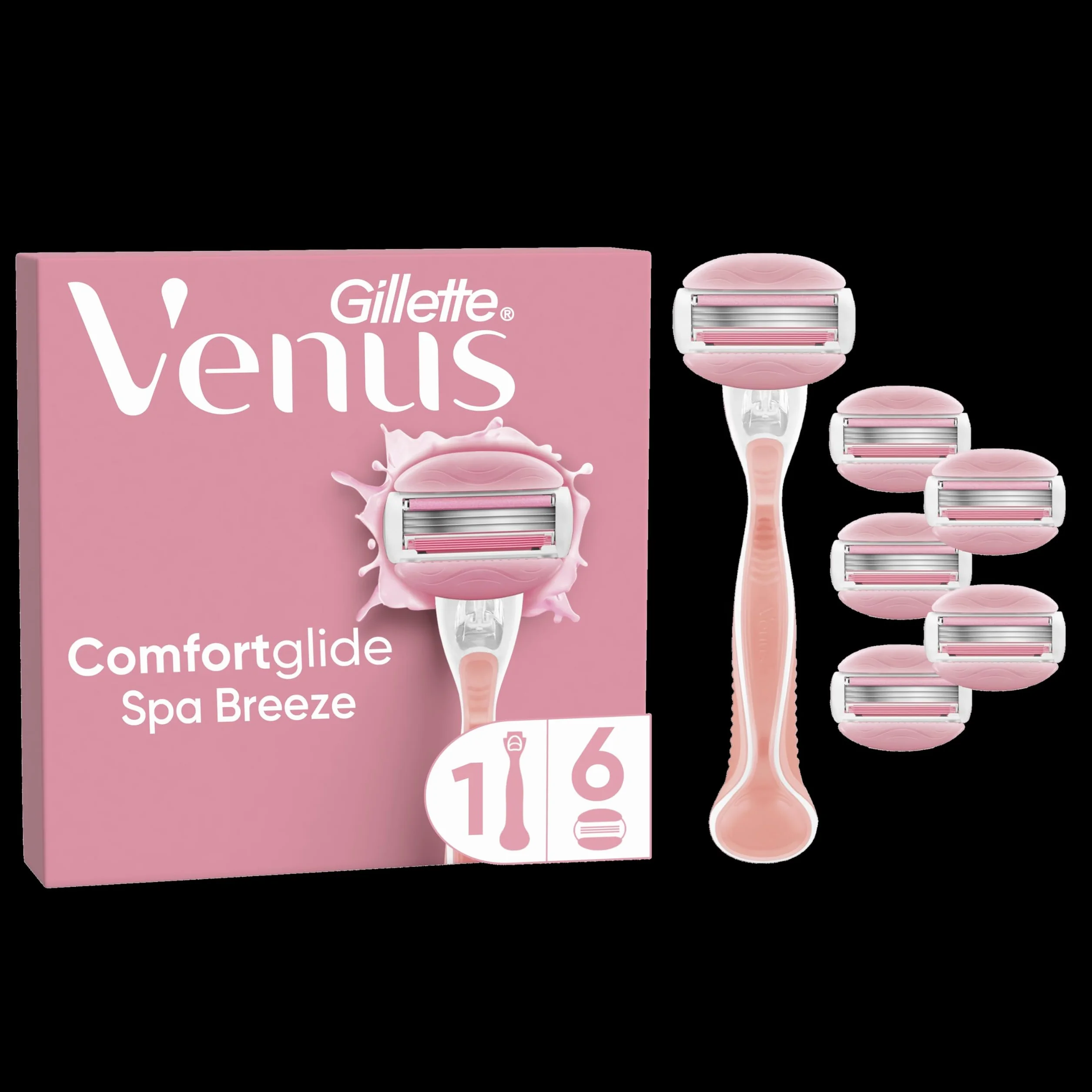 Gillette Venus Golarka damska Comfortglide Spa Breeze 3 Ostrza, 1 Uchwyt + 6 Lamette