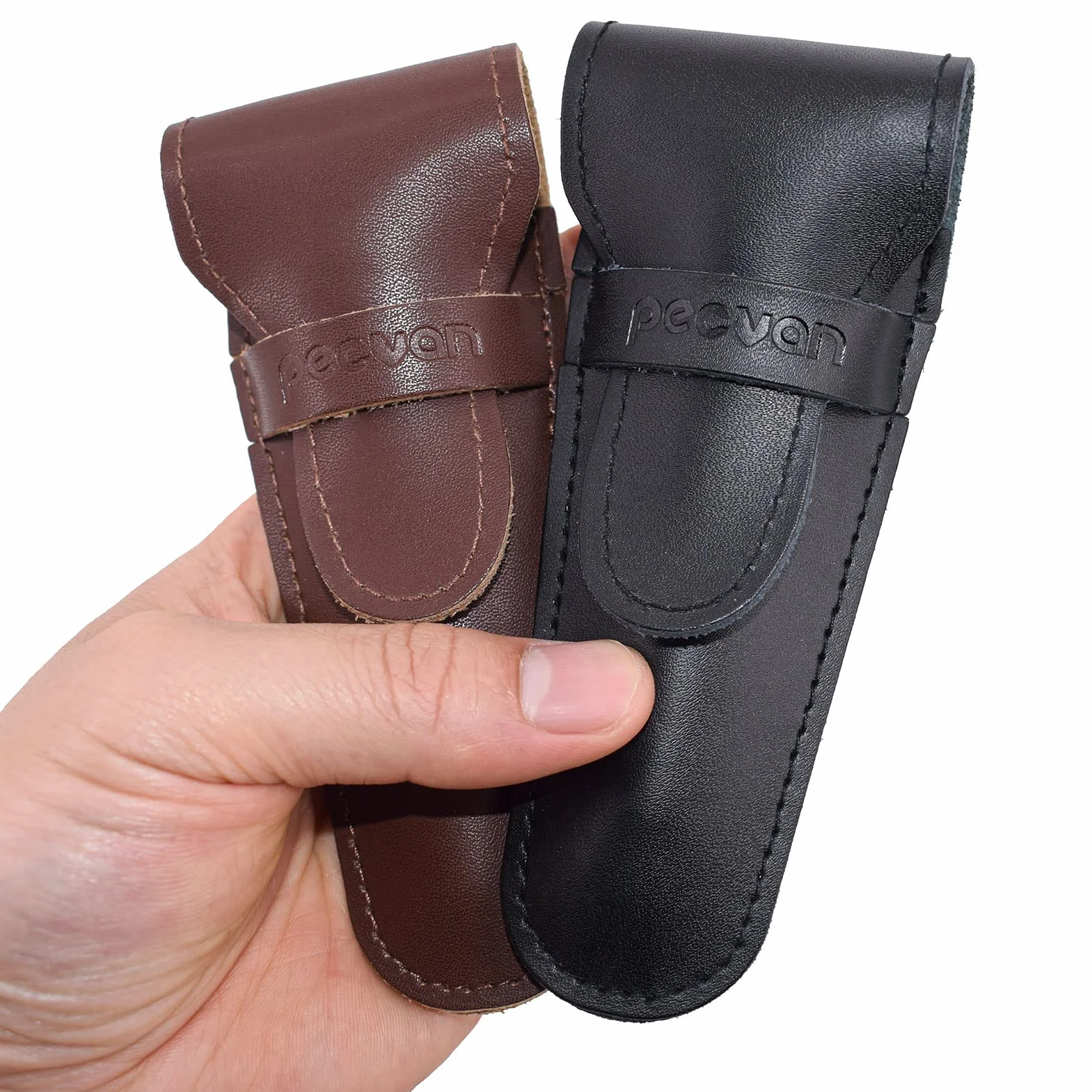 Oryginalna skórzana osłona ochronna na brzytwę ze skóry / Travel Case for Any Safety Razors - Brown Razor Case Keeps Your Double Edge Razor Blade Safe..., brązowy, modny;