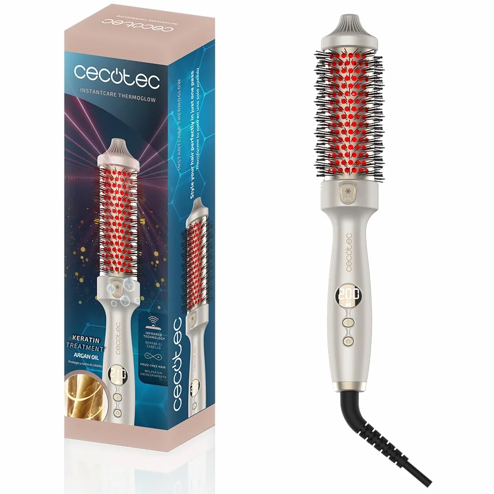 Cecotec Szczotka do prostowania z podczerwienią i technologią jonową InstantCare ThermoGlow 70 W 38 mm