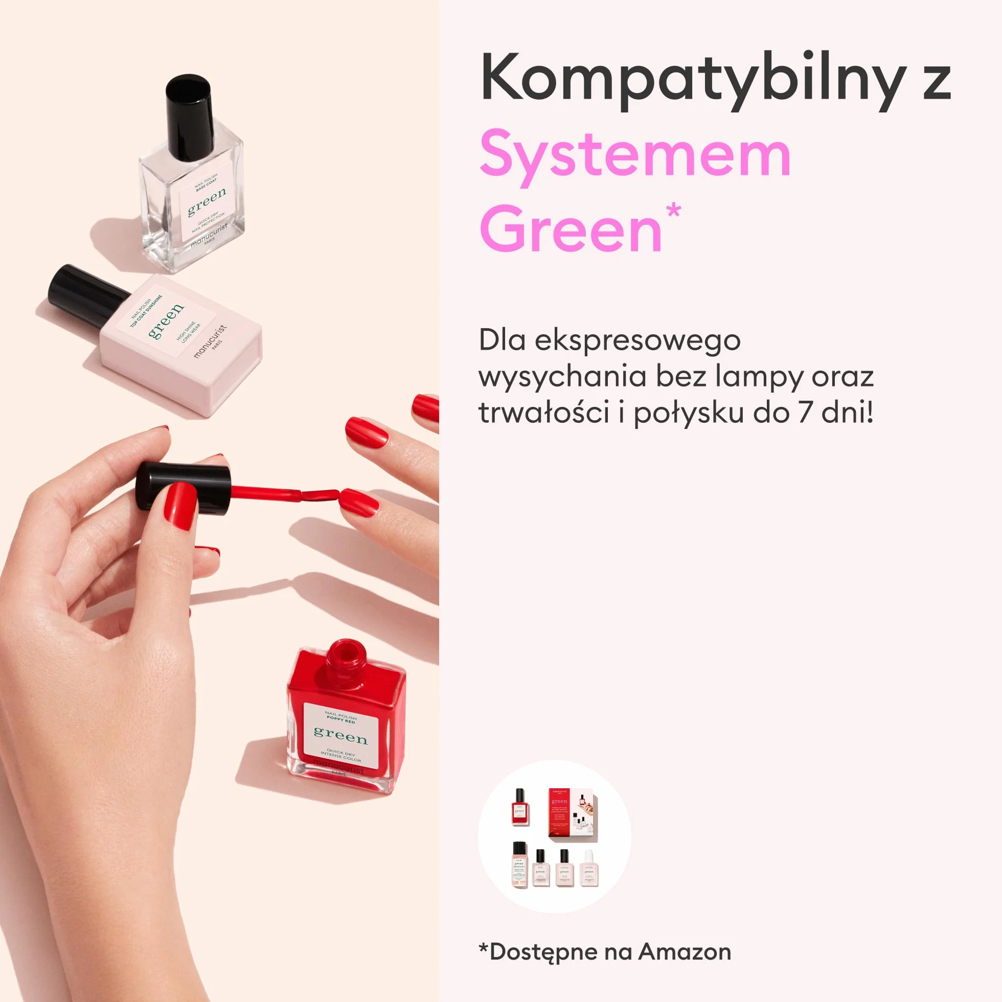 Manucurist - Green™ Złoty Brokatowy Top Coat - Lakier do Paznokci z Efektem Żelowym bez Lampy - Blask i Trwałość do 7 dni - 79,5% Składników Pochodzenia Naturalnego - 15 ml