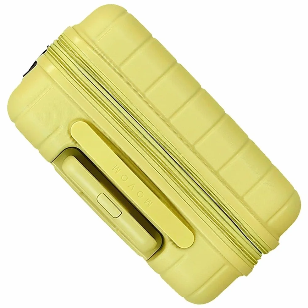 Movom Wood Walizka kabinowa, średnie, duże i zestawy, sztywne ABS zamknięcie TSA, 4 podwójne koła wysuwany bagaż podręczny Joumma Bags, Żółty, 40 x 55 x 20 cm y 45 x 65 x 28 cm, zestaw 2 walizek