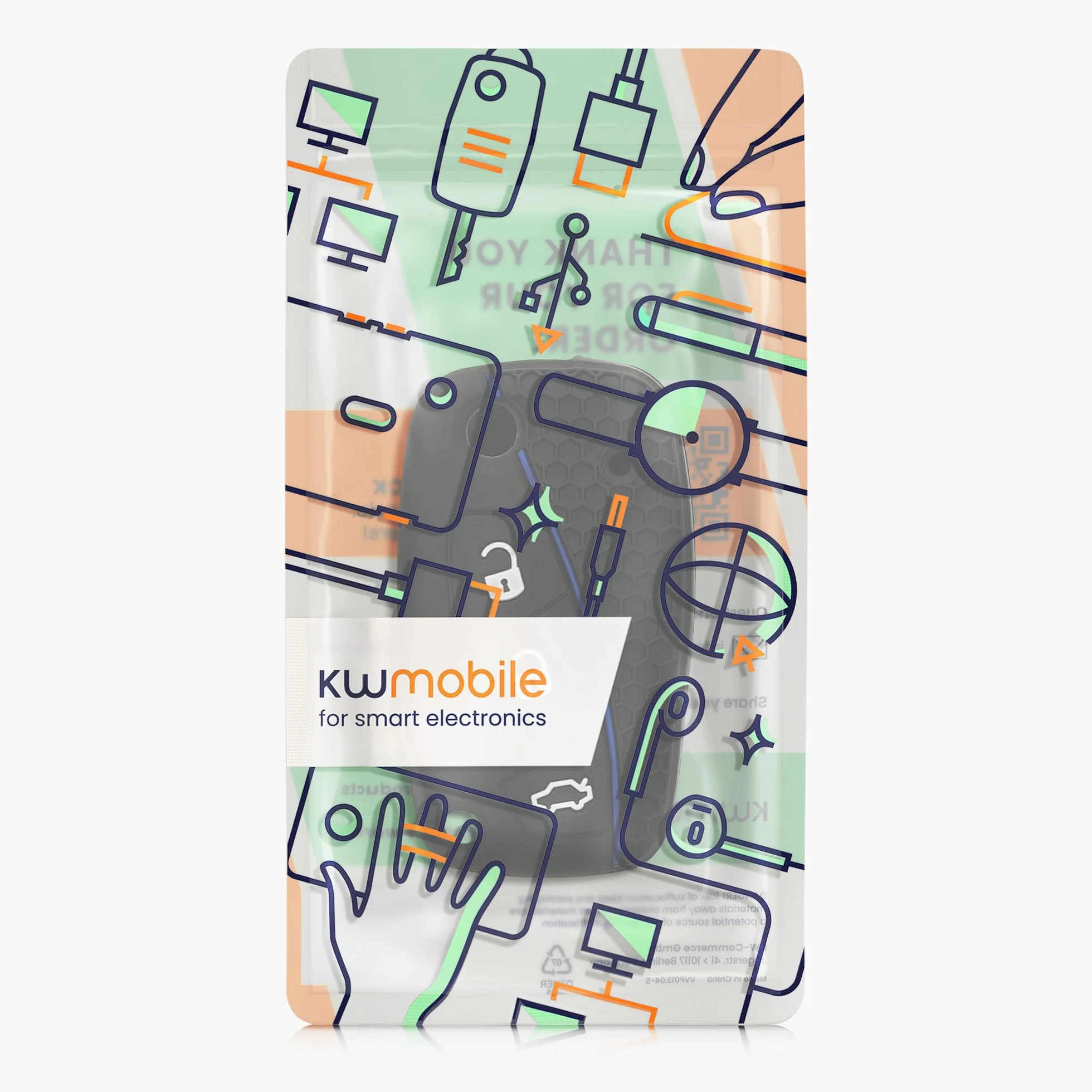 kwmobile etui na kluczyki samochodowe kompatybilne z Fiat Lancia 3-przyciskowy pokrowiec na kluczyk samochodowy - obudowa kluczyka samochodowego - etui na klucze w kolorze czarnym/niebieskim