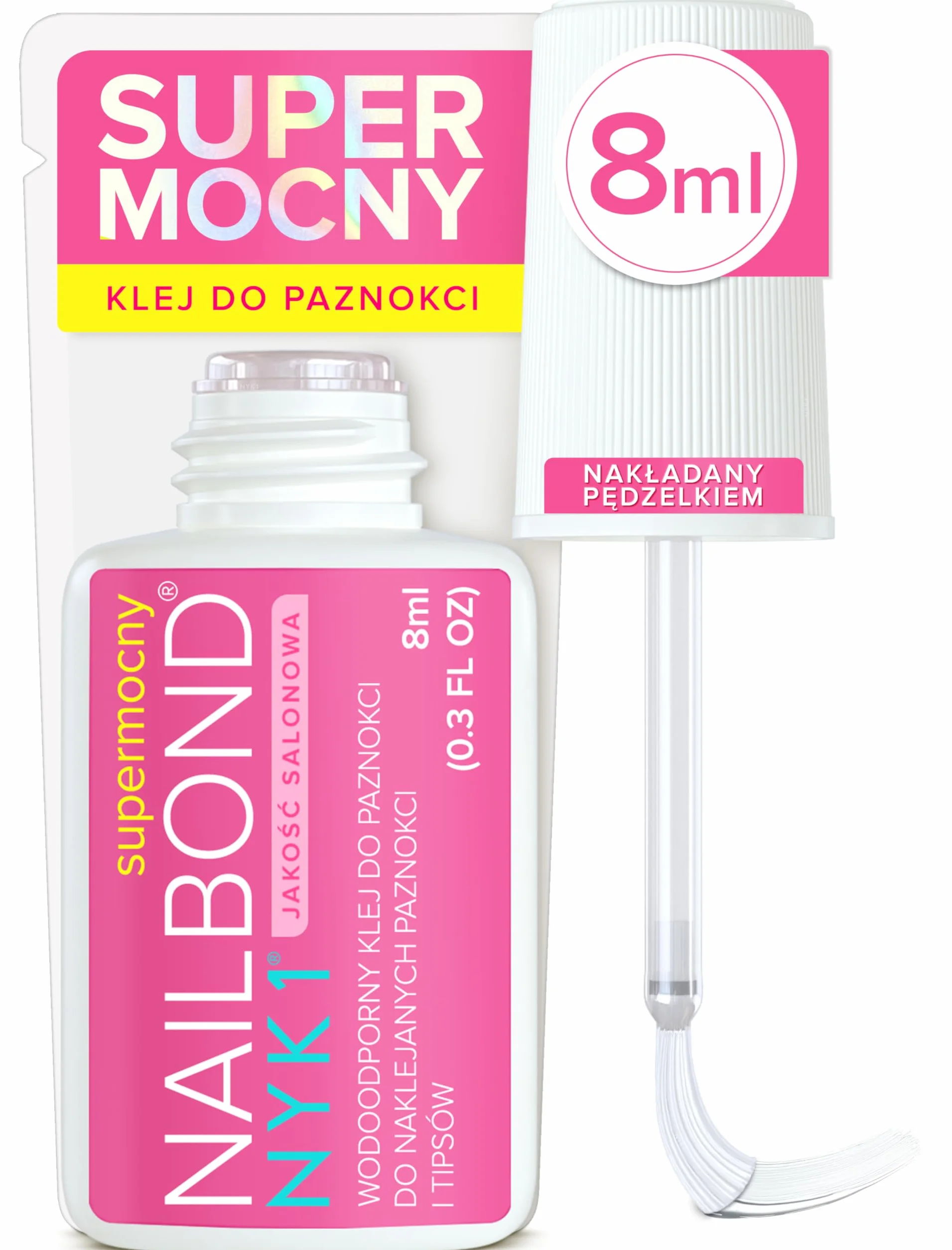 NYK1 NailBond Klej Do Paznokci Prasowanych 8 ml Bardzo Mocny Długotrwały
