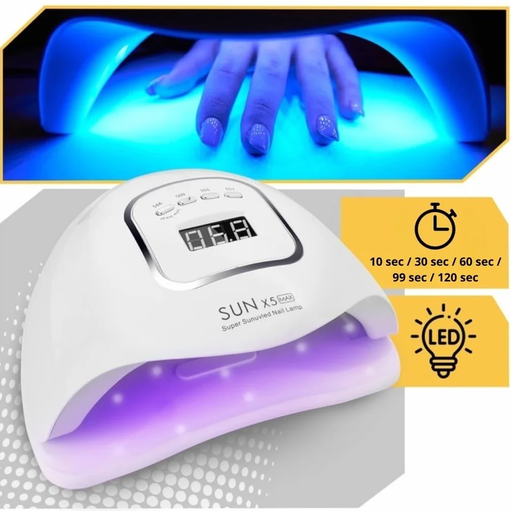 Lampa LED do paznokci 80 W SUN X5 MAX LCD UV timer 10/30/60/99s do stóp i rąk