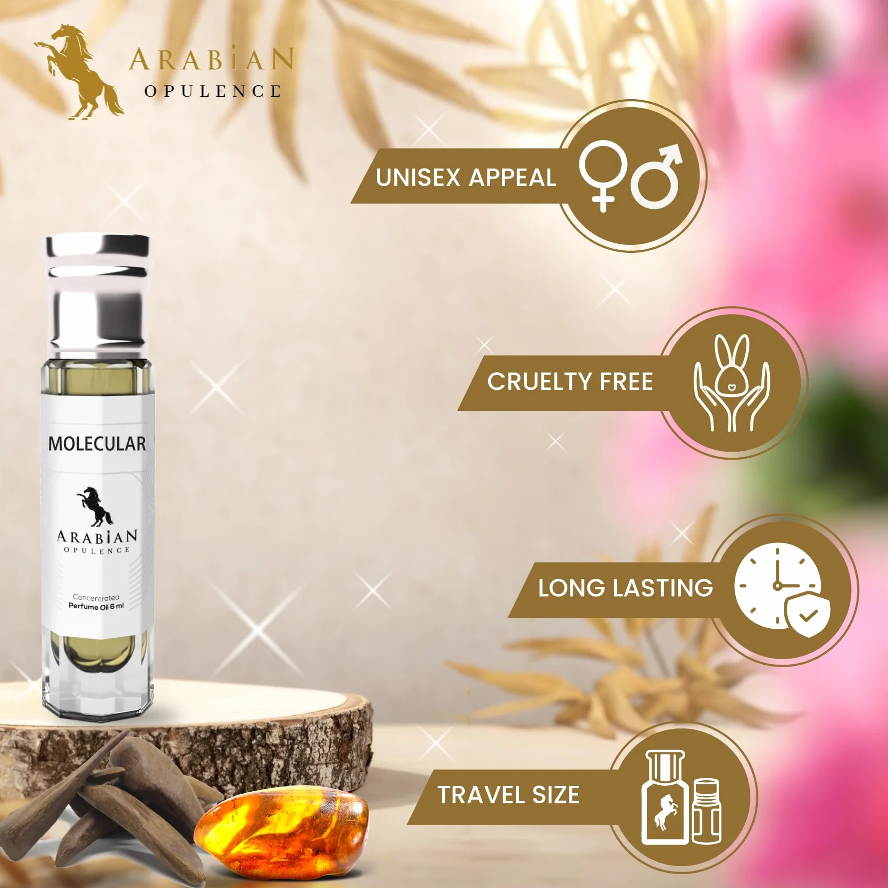 Arabian Opulence FR201 MOLECULAR olejek perfumowany w kulce, skoncentrowany olejek do ciała, 6 ml