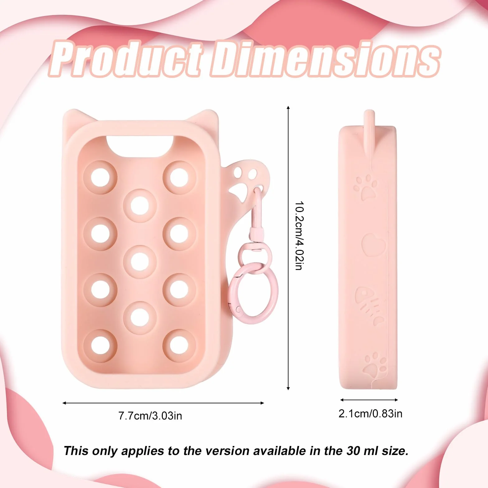 Silikonowe Etui Mgiełkę do Touchland Power Mist i Glow Mist 30ml, Uroczy Kociak Ochronny Uchwyt z Brelokiem Akcesorium do Sprayu Dezynfekcji Rąk Projektowanie Otworów Bez Uroku (Różowy)