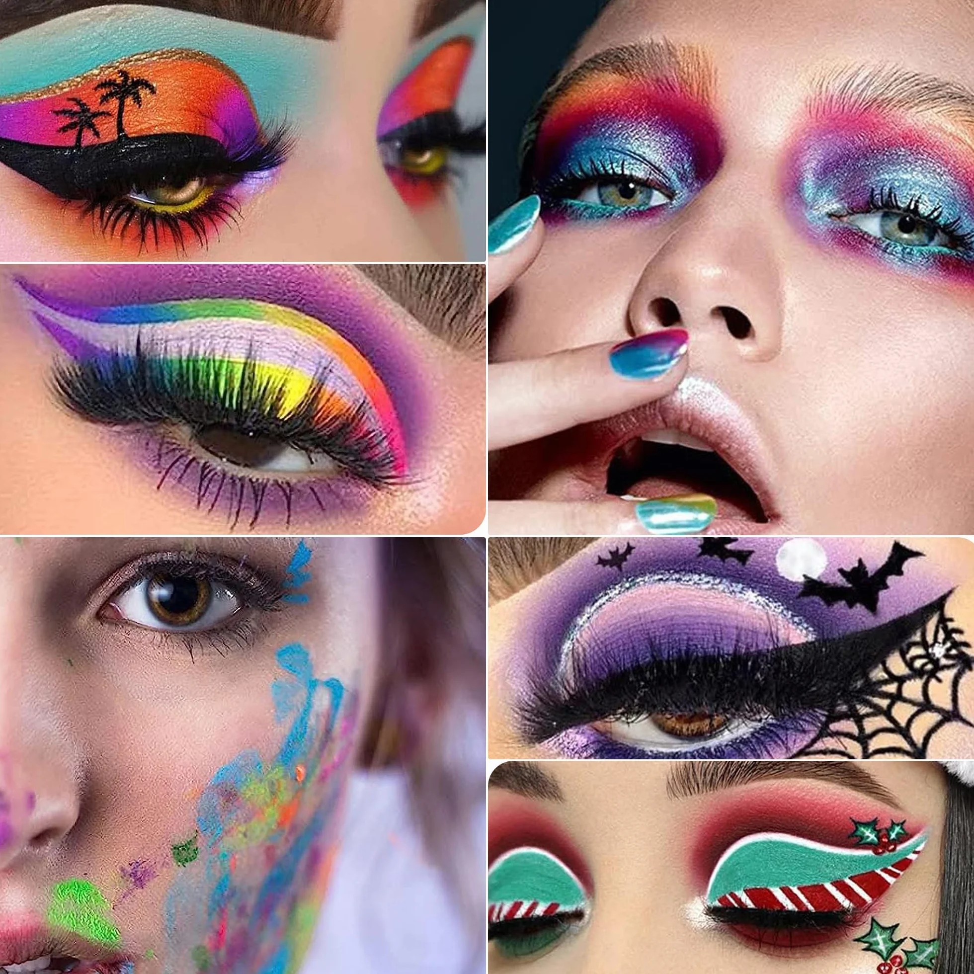 Proszek do paznokci, neonowy kolor, gradientowy puder, tęczowy, brokat, do manicure, kalkomania, oczu, twarzy, ciała, włosów, makijażu, zdobienia paznokci, 24 kolory