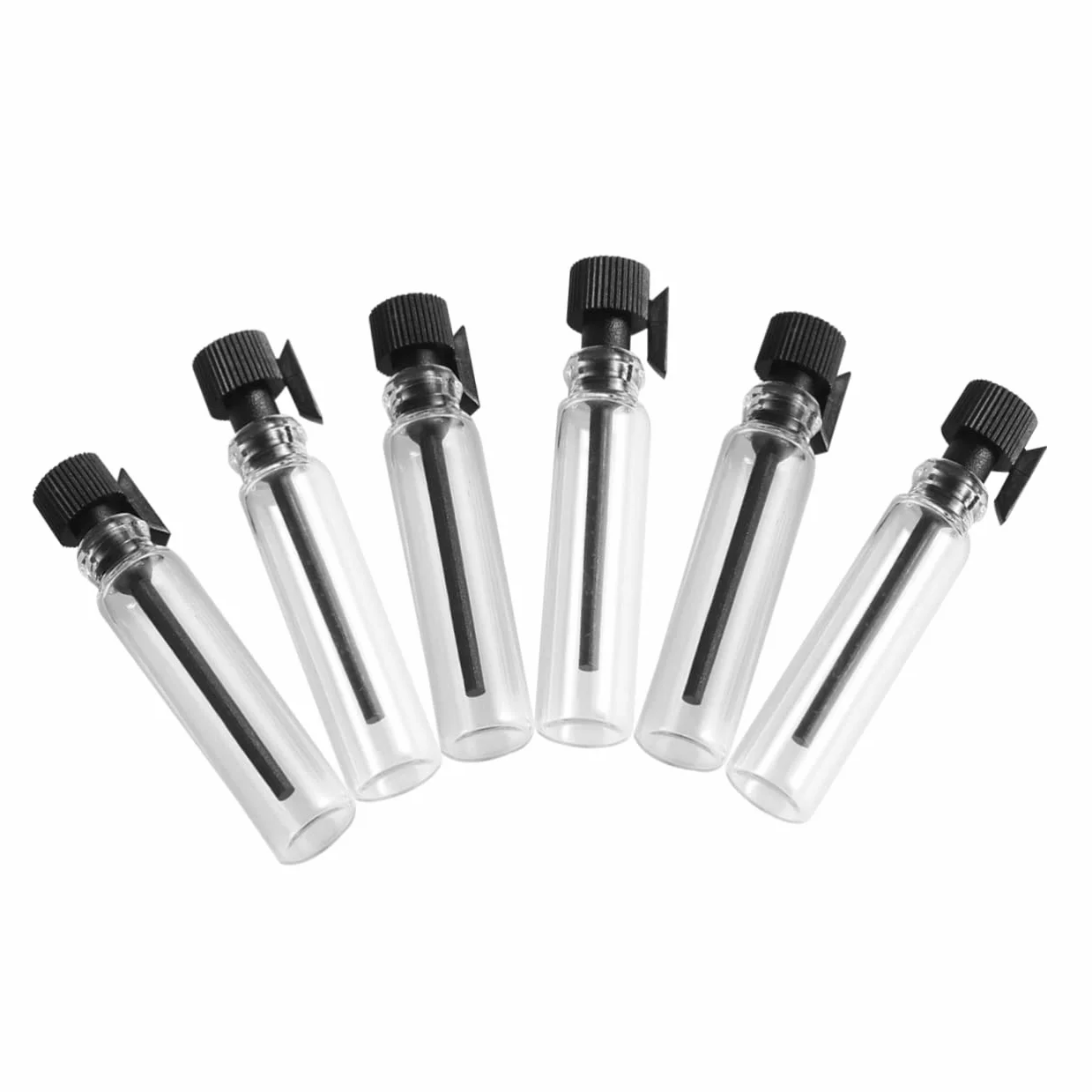 Healvian 100 sztuk szklane mini butelki na próbki perfum 1 ml z zakraplaczem